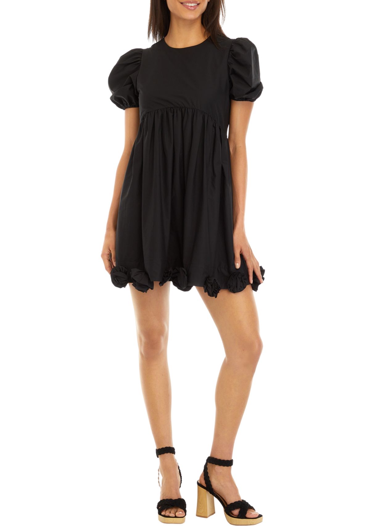 Womens Poplin Corsage Mini Dress