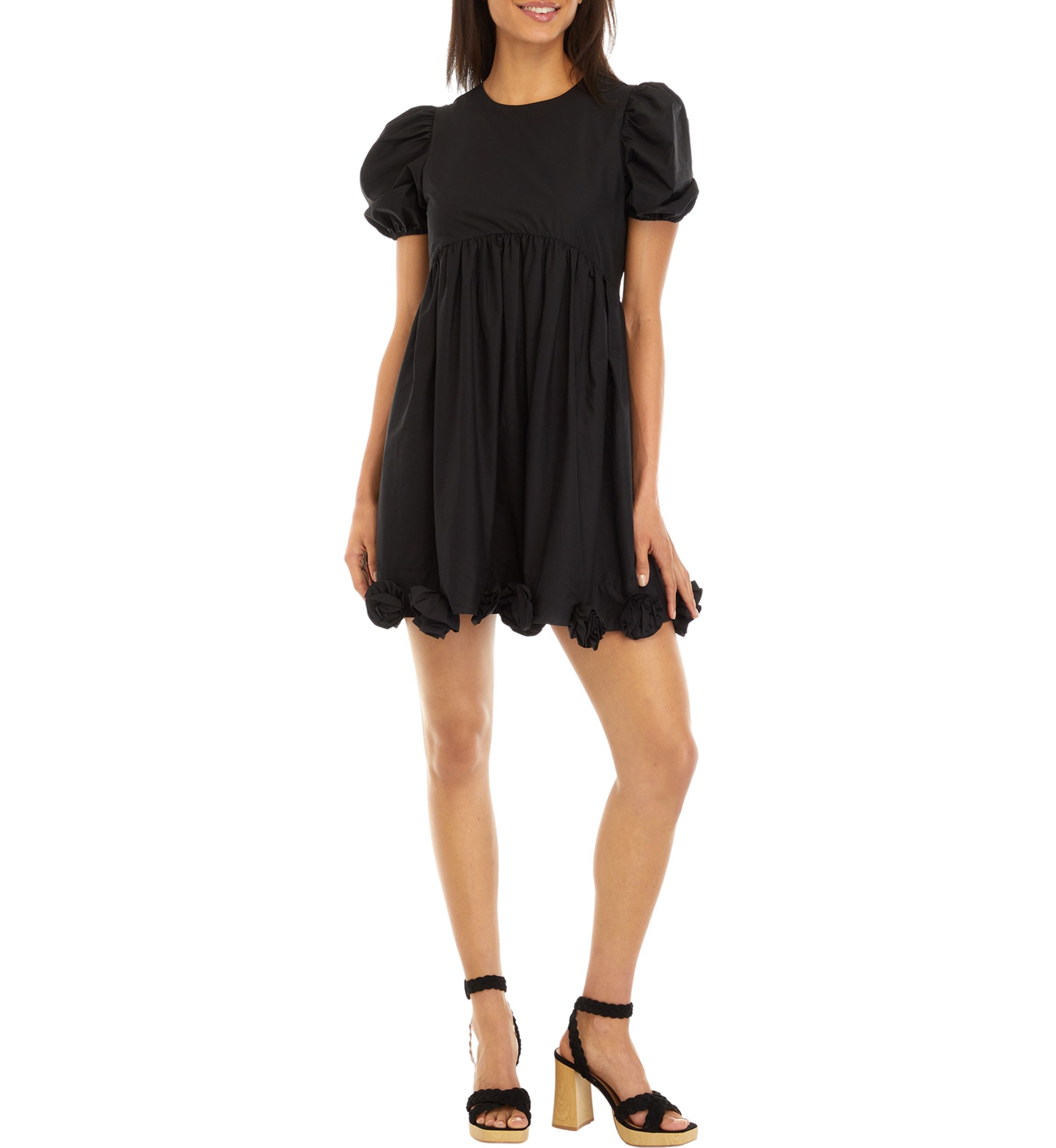 Womens Poplin Corsage Mini Dress