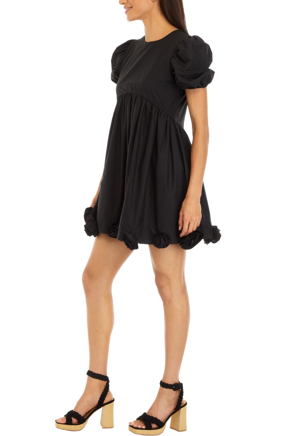 Womens Poplin Corsage Mini Dress