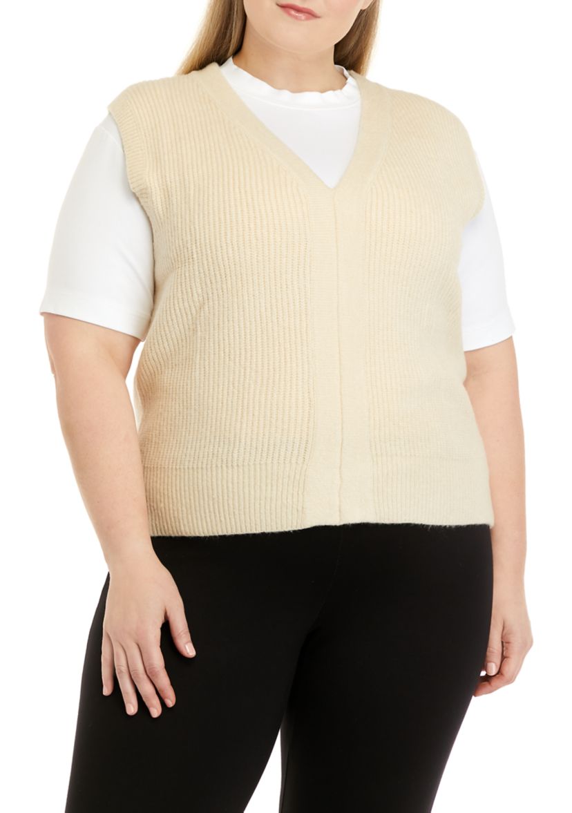 Plus Size Sleeveless Sweater Vest