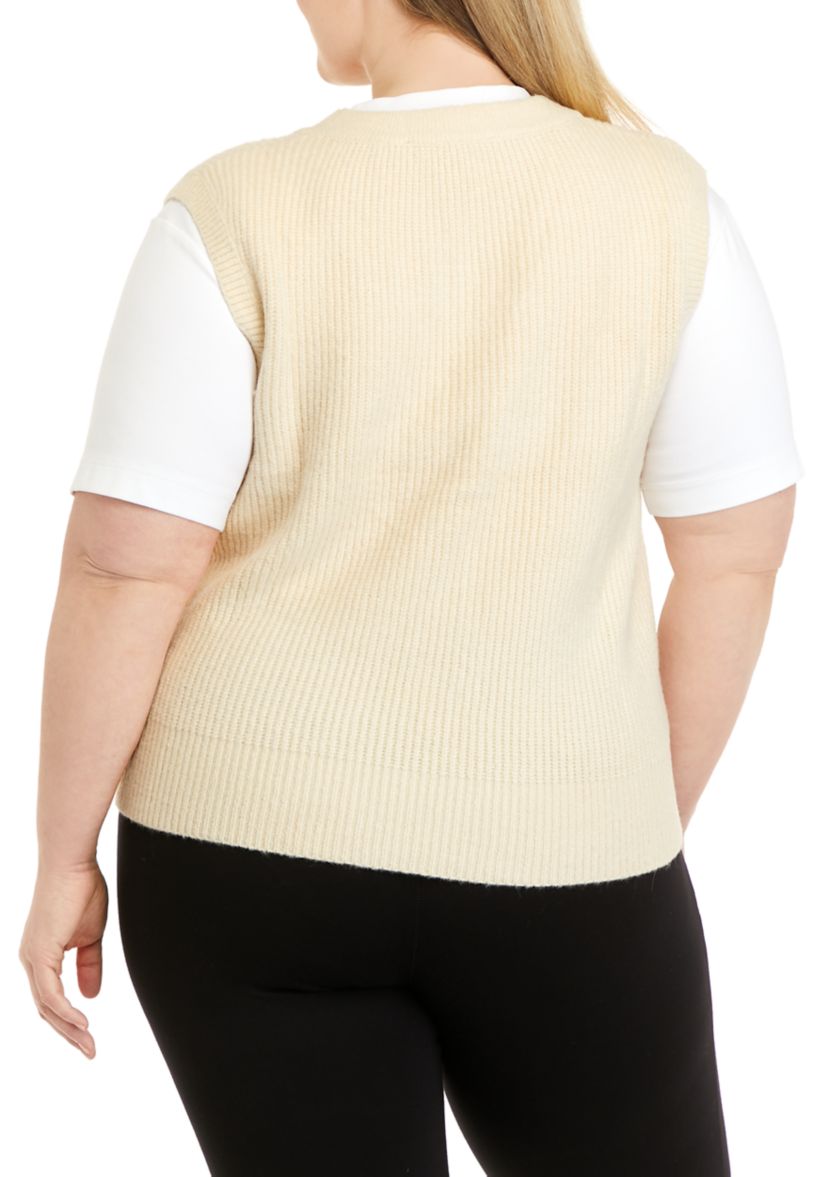 Plus Size Sleeveless Sweater Vest