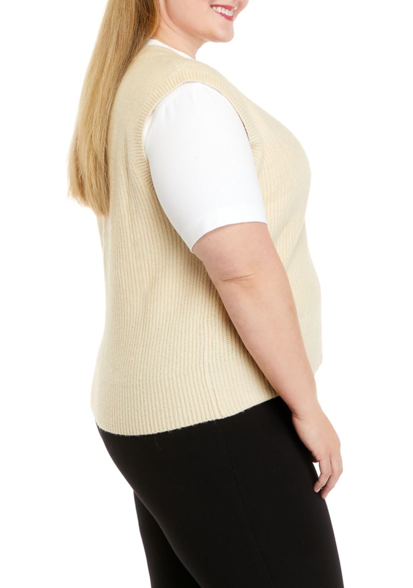 Plus Size Sleeveless Sweater Vest