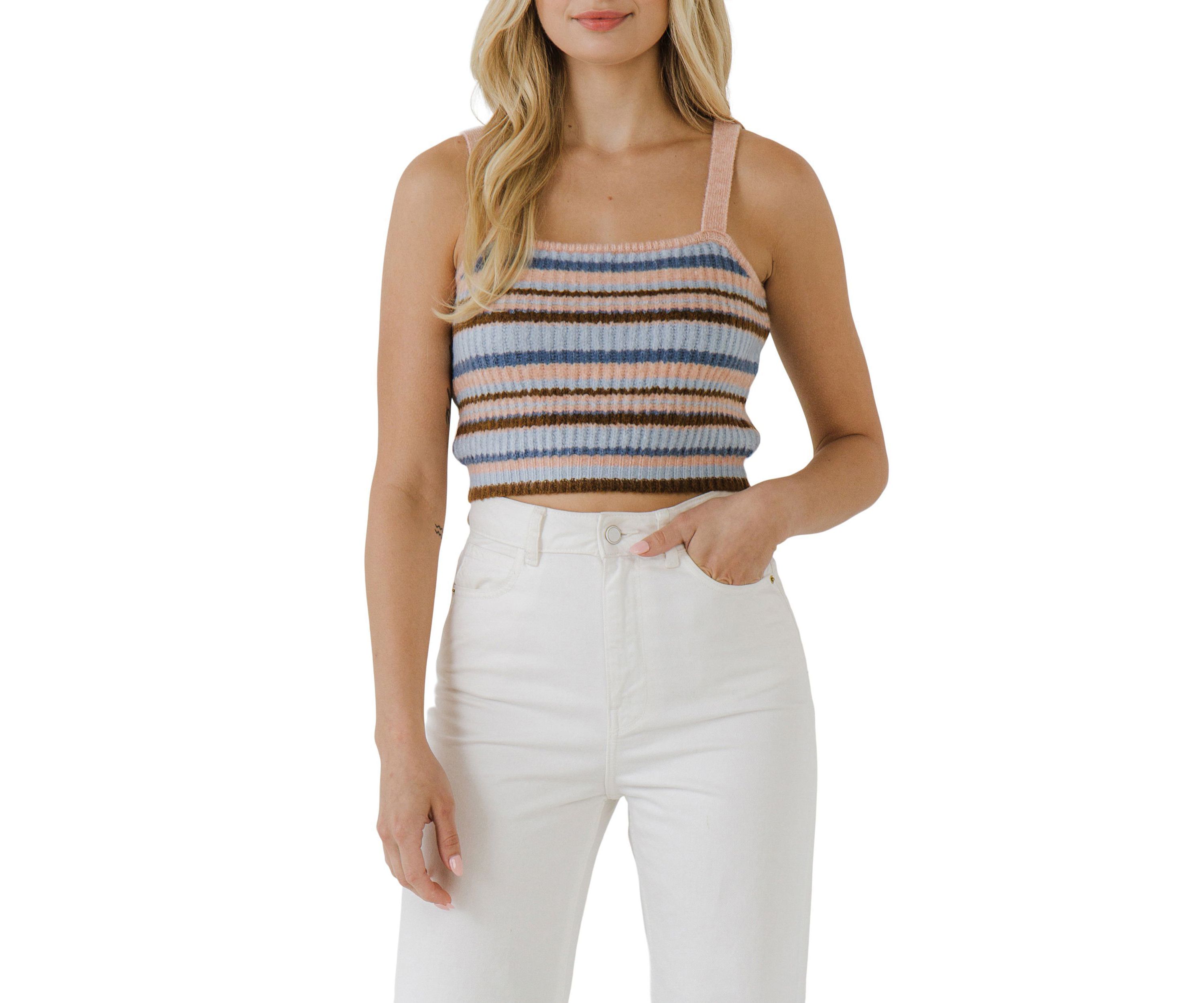 Stripe Knit Tank Top