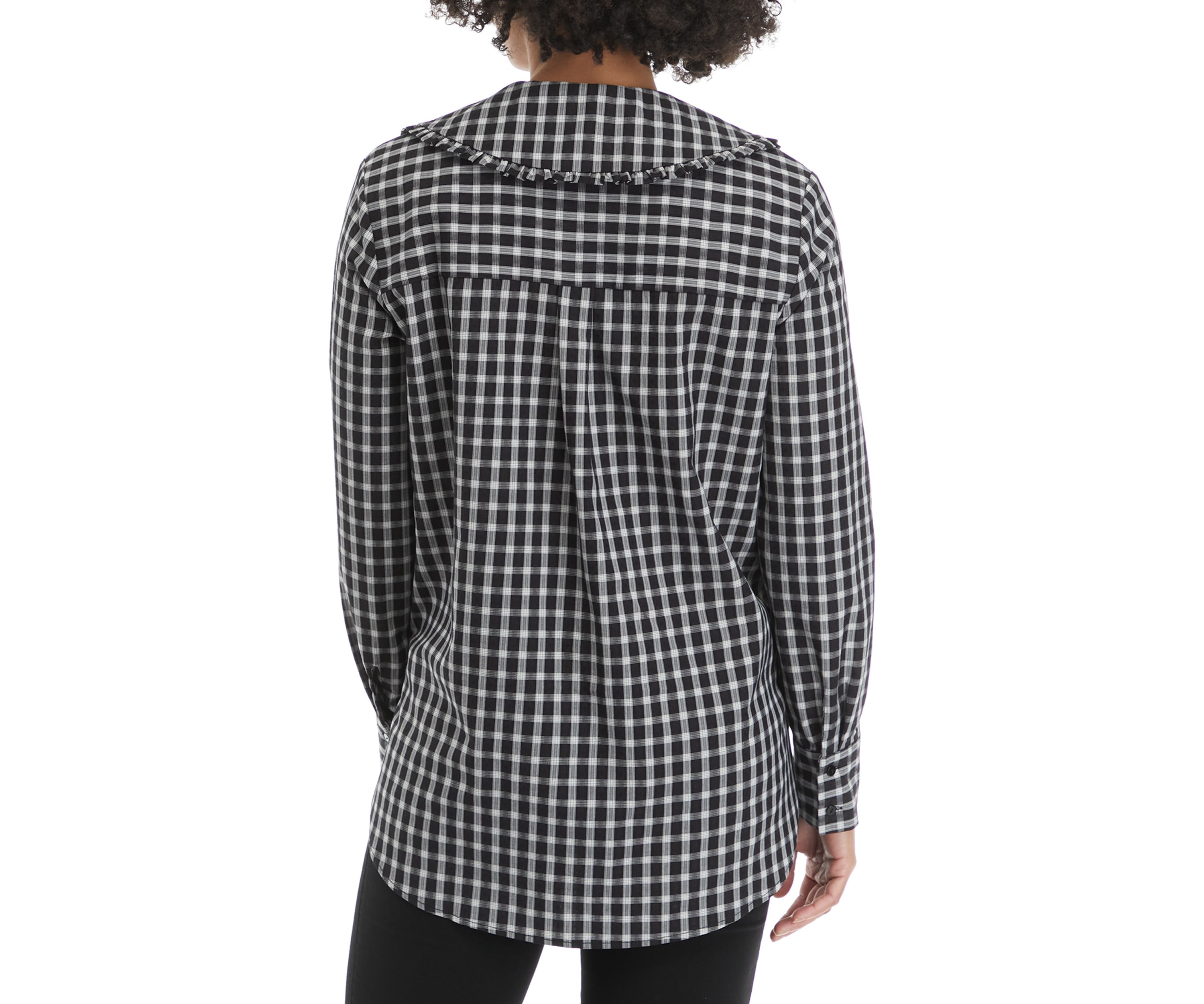 ENGLISH FACTORY Check Ruffled Collar Shirt | Belk