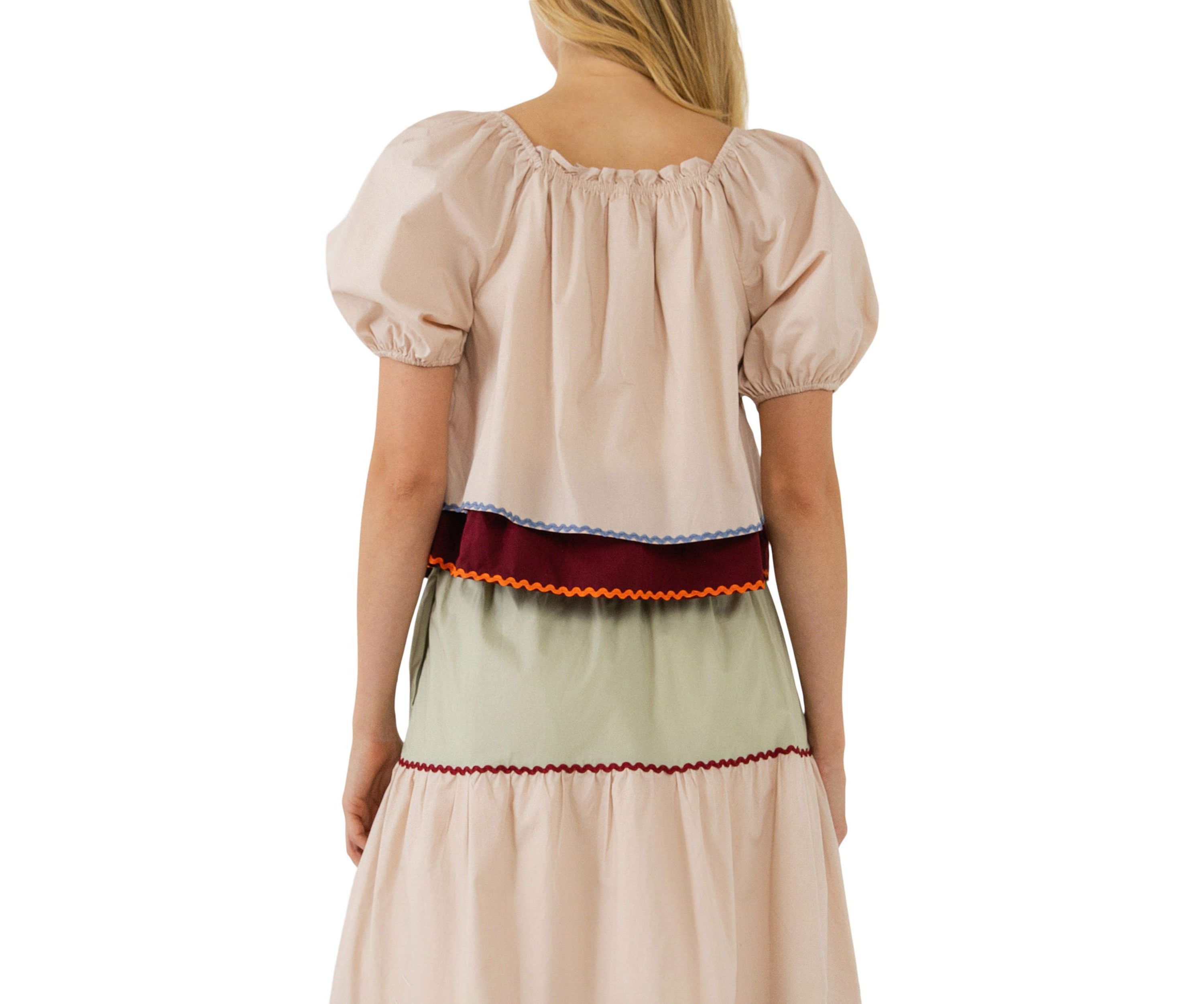 ENGLISH FACTORY Colorblock Top | Belk