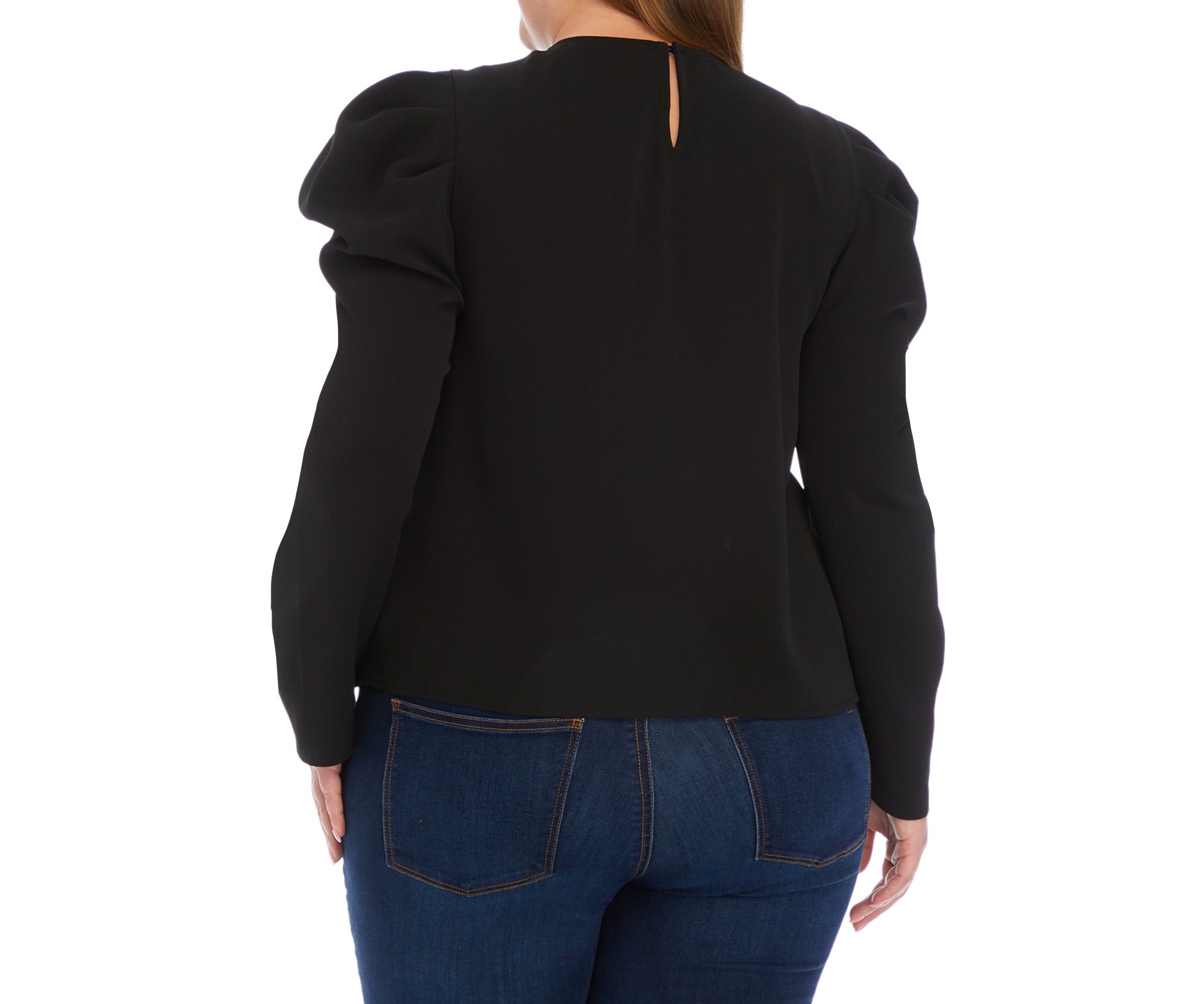 Plus Size Long Blouson Sleeve Knit Top