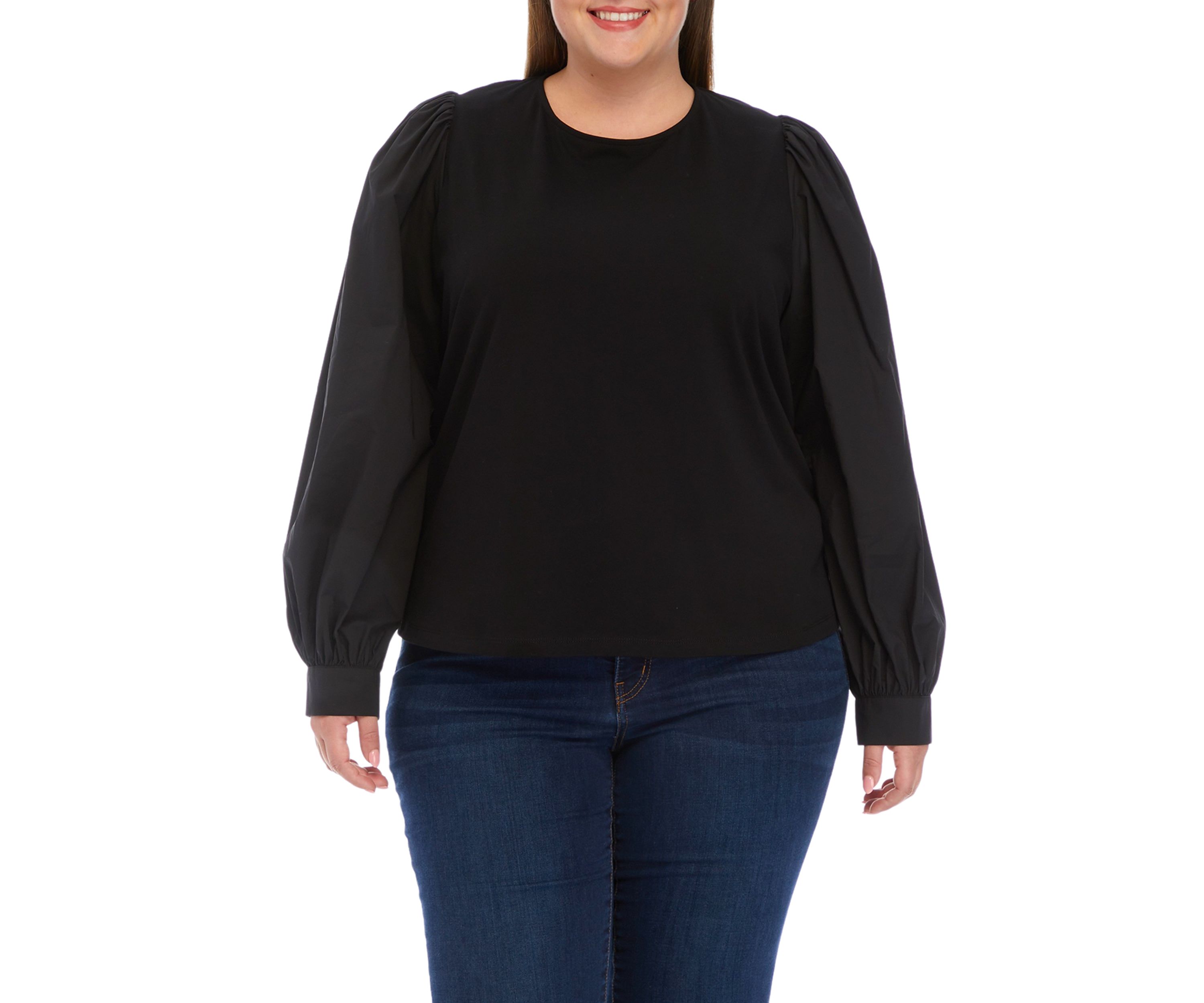 Plus Size Long Puff Sleeve Top