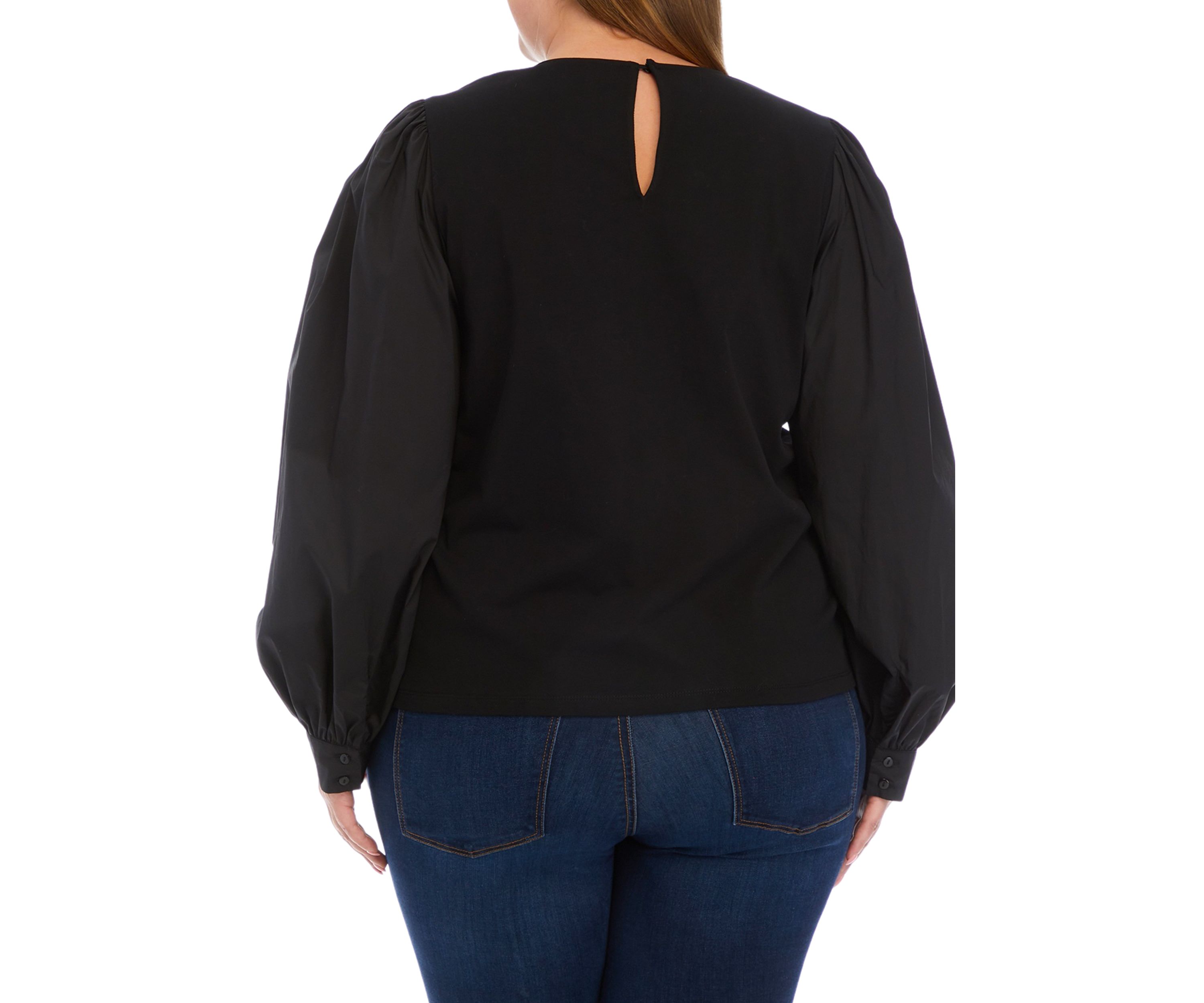 Plus Size Long Puff Sleeve Top
