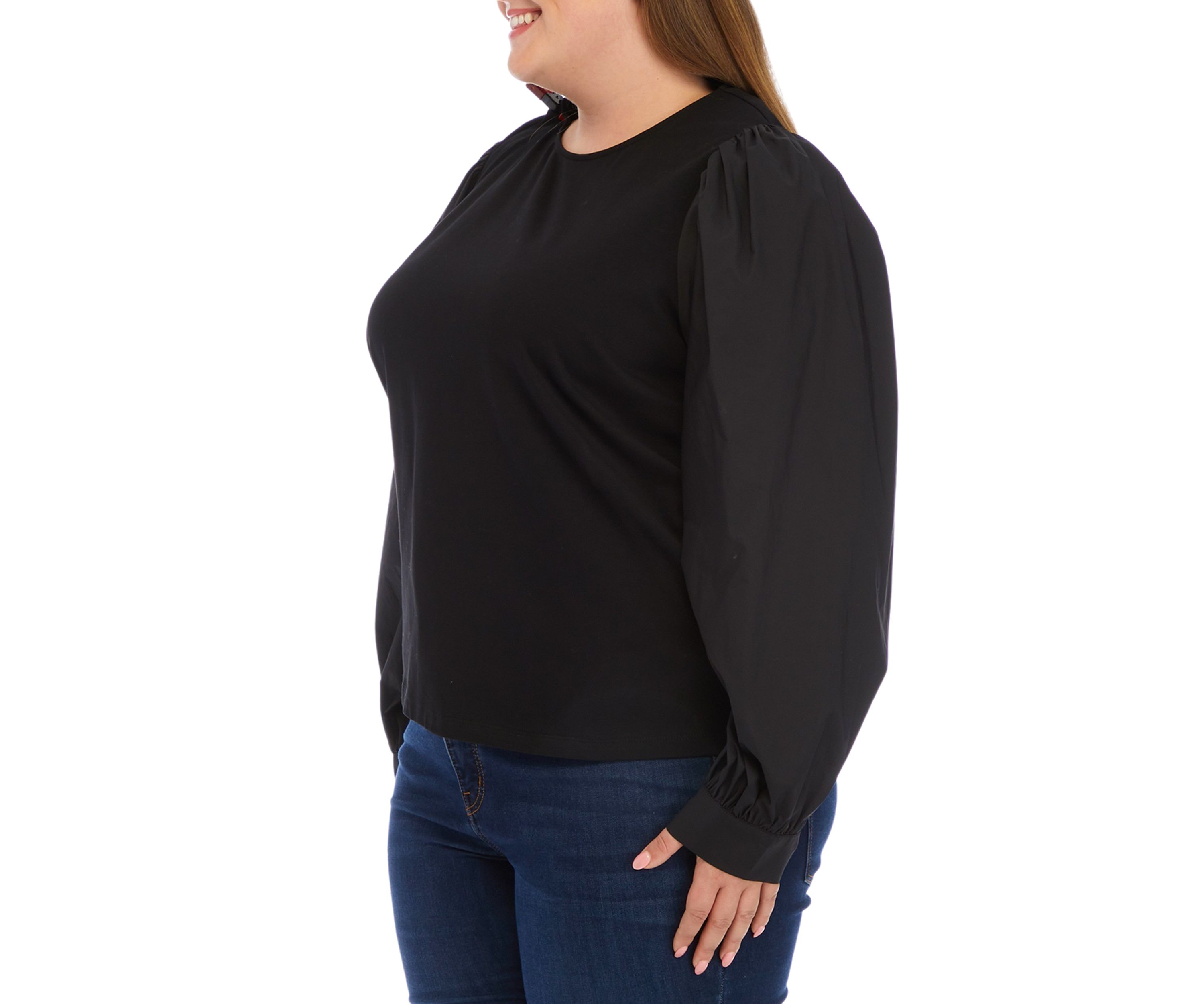 Plus Size Long Puff Sleeve Top