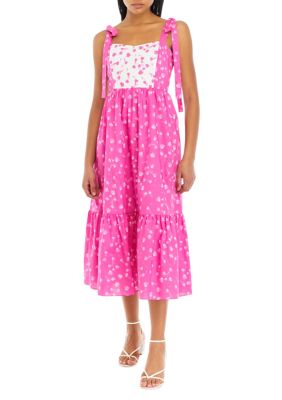 ENGLISH FACTORY Women's Contrast Floral Maxi Dress