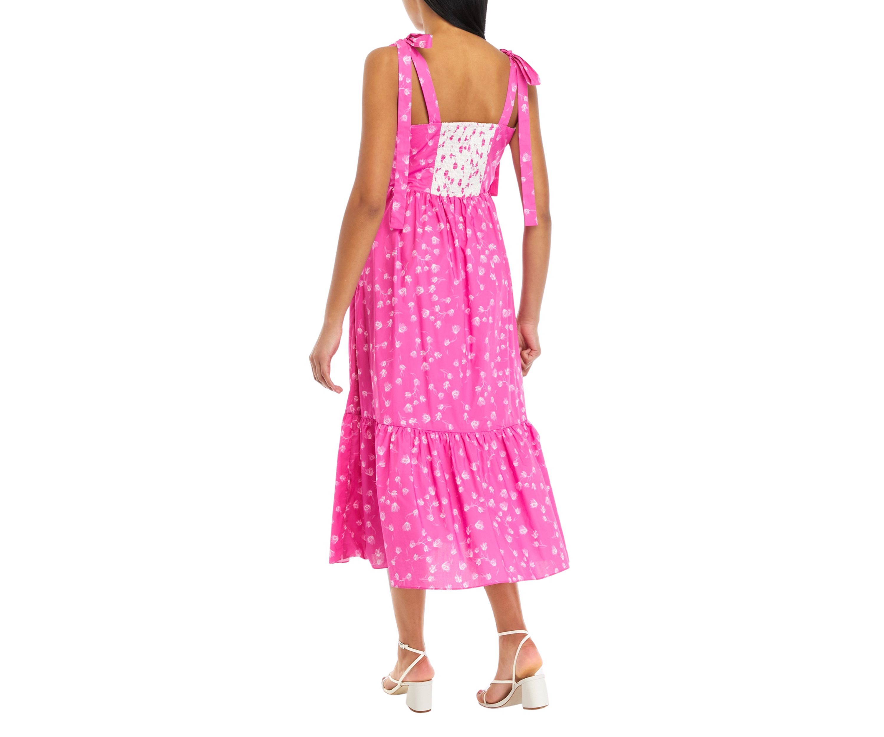Womens Contrast Floral Maxi Dress