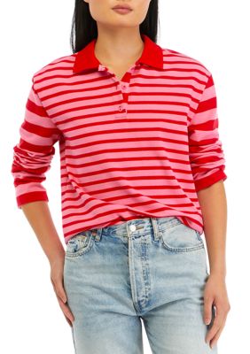 ENGLISH FACTORY Women's Striped Long Sleeve Knit Top