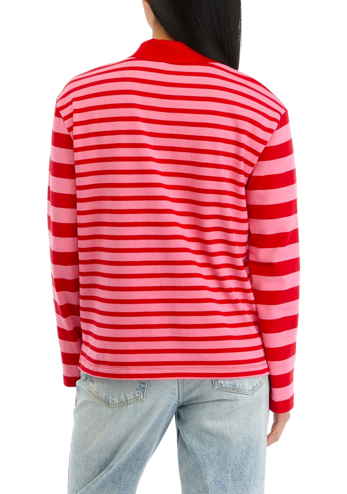 Womens Striped Long Sleeve Knit Top