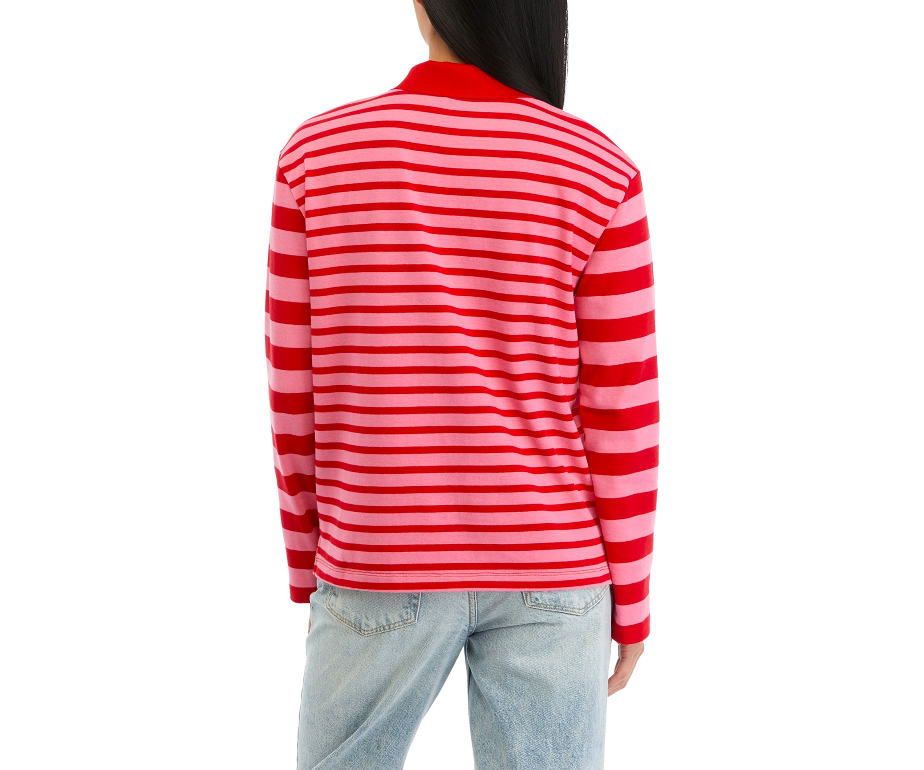 Womens Striped Long Sleeve Knit Top