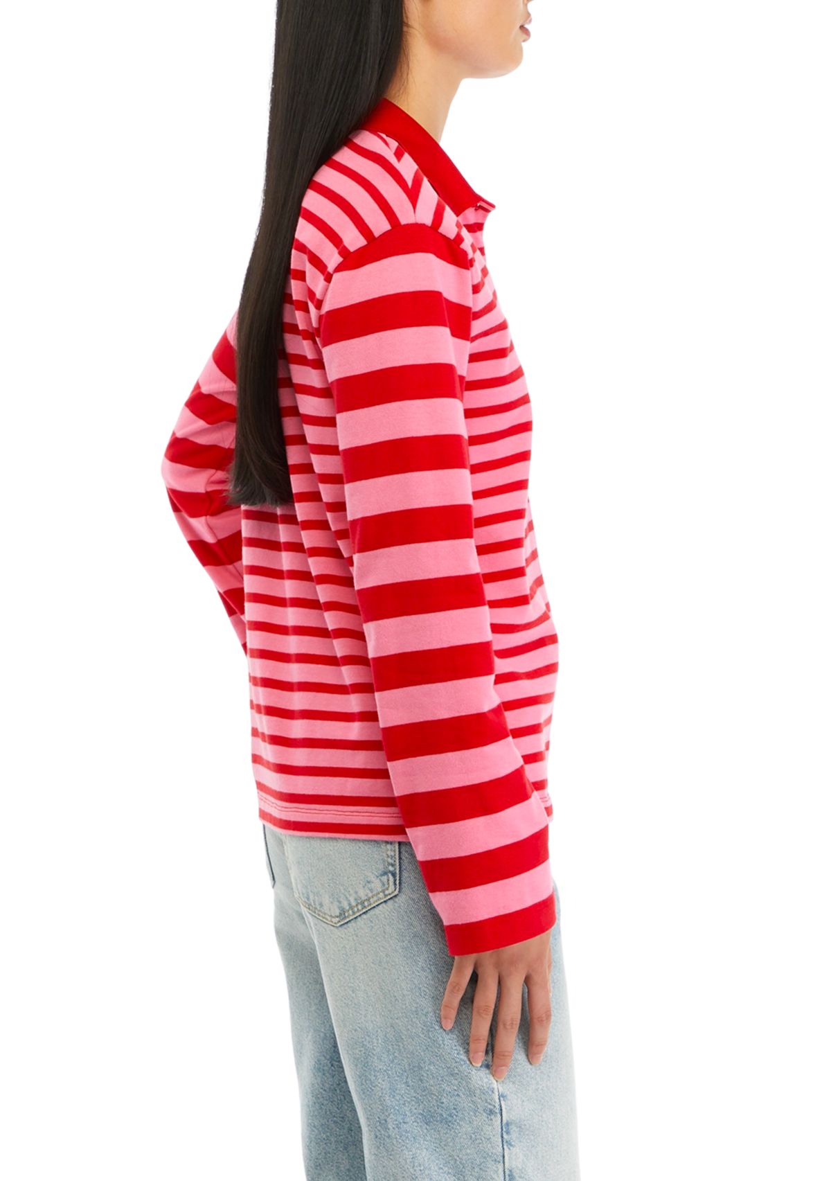 Womens Striped Long Sleeve Knit Top