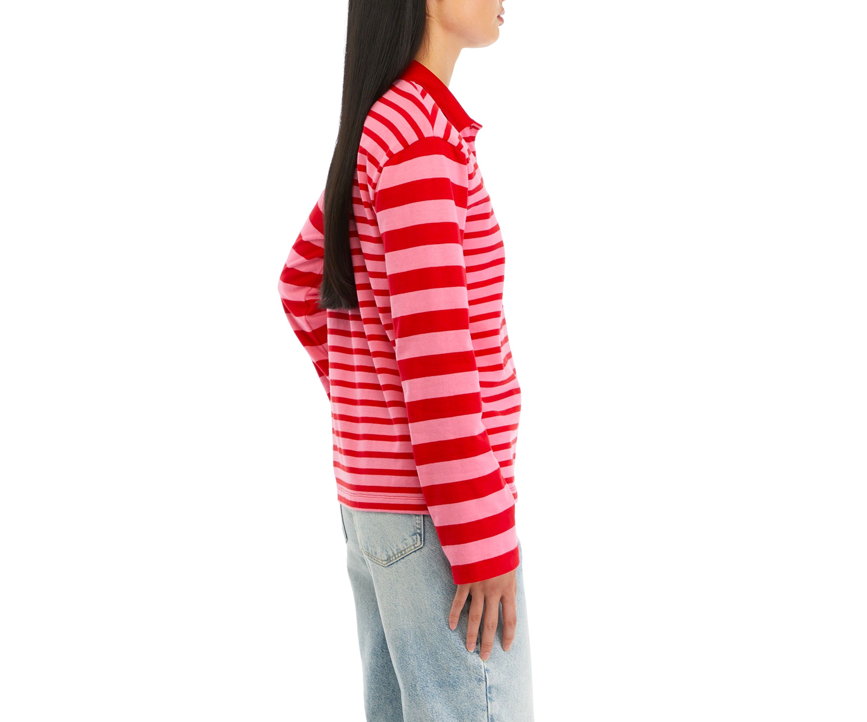 Womens Striped Long Sleeve Knit Top