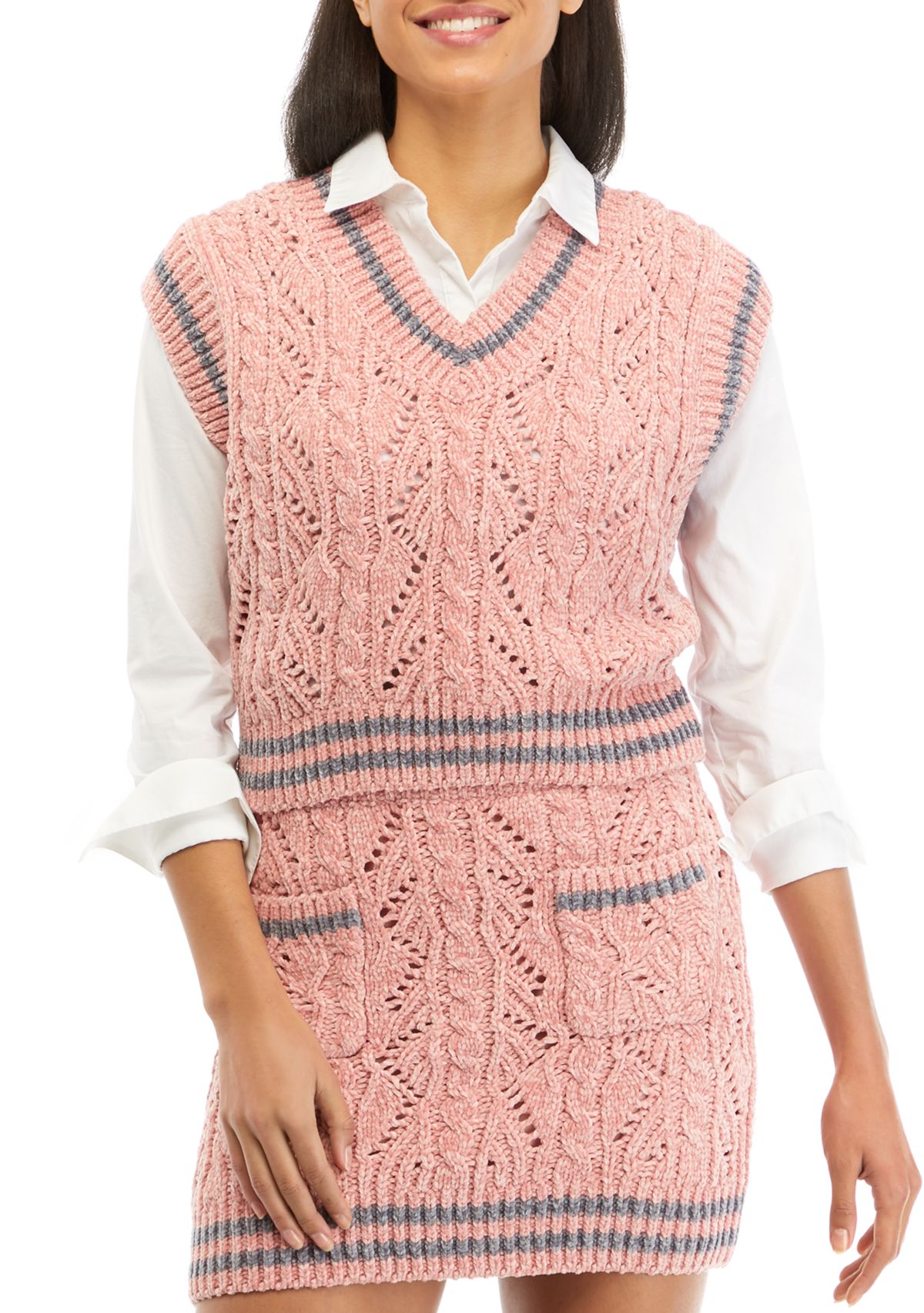 Chenille Constrast Vest 