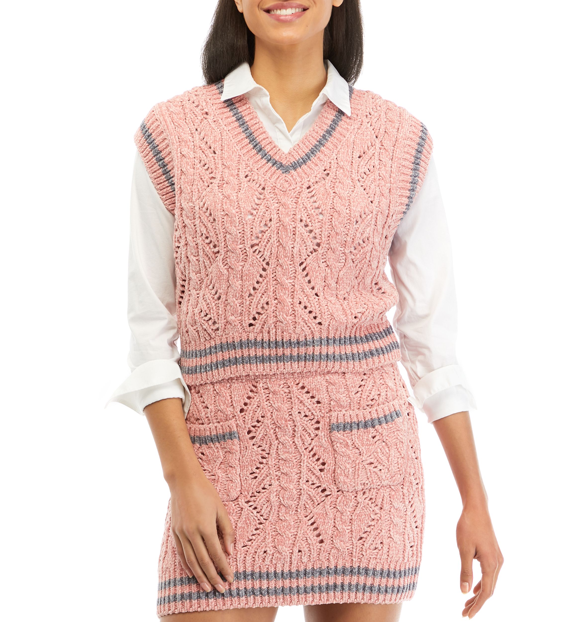 Chenille Constrast Vest 