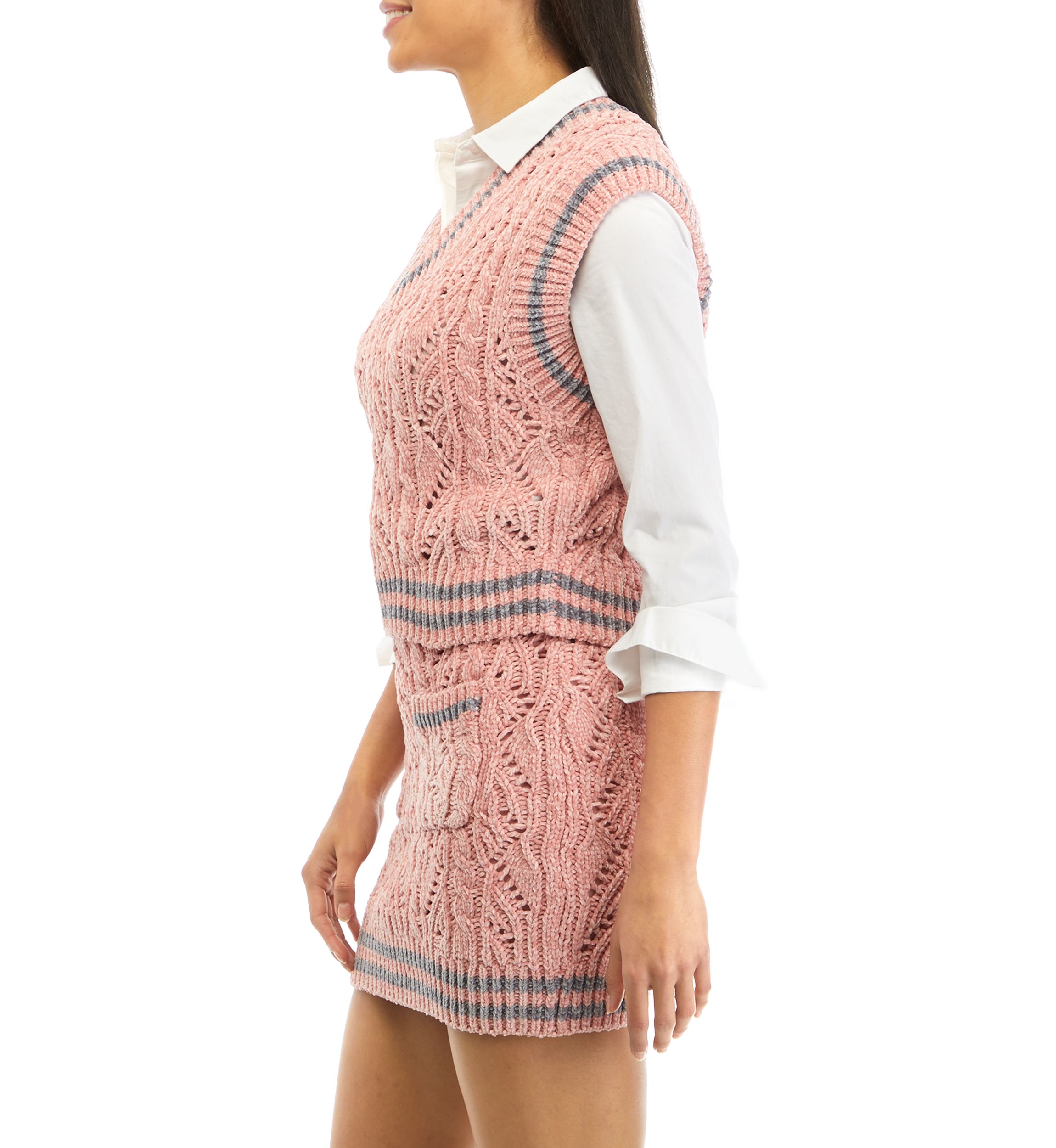 Chenille Constrast Vest 