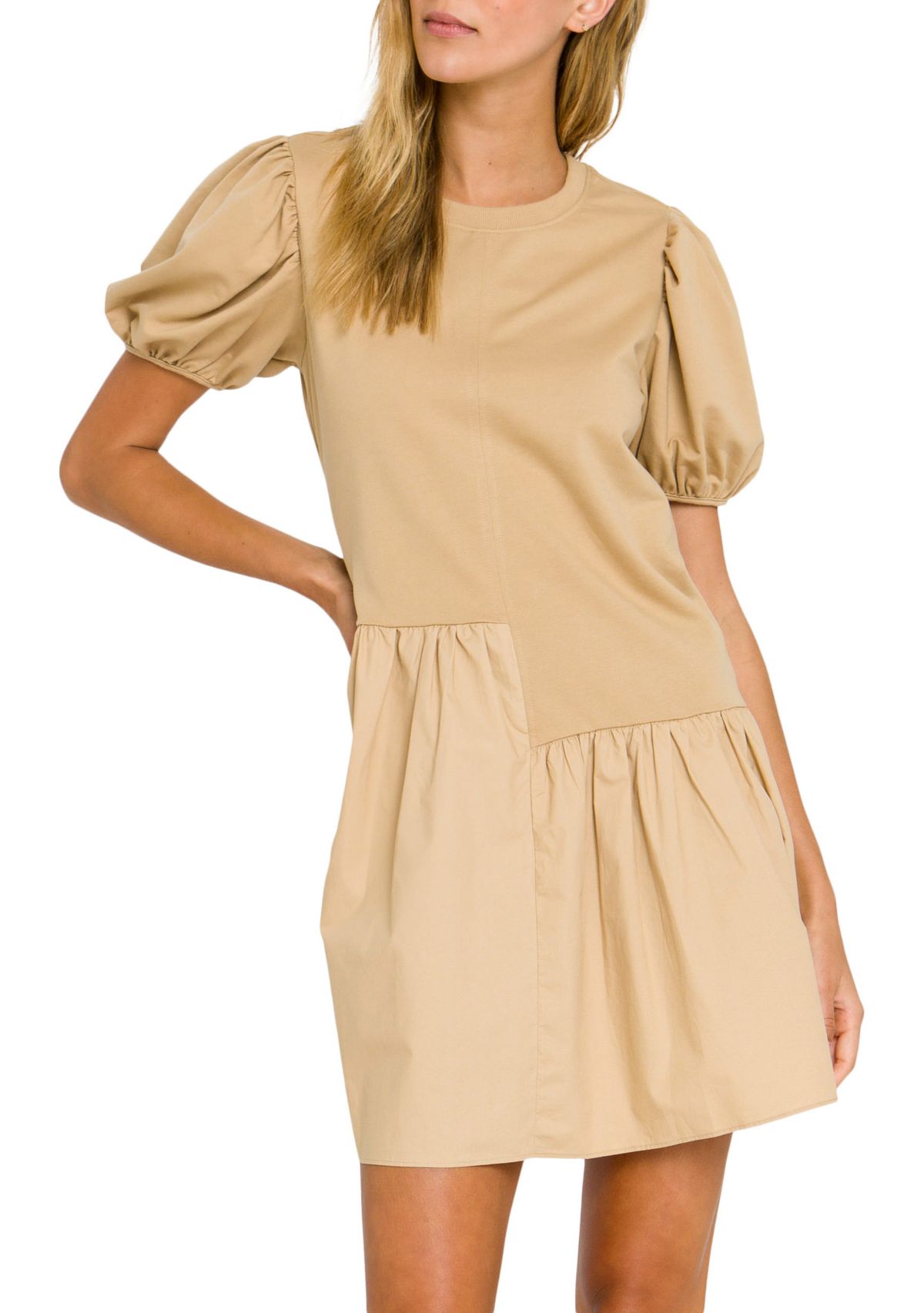 Knit Woven Mixed Dress
