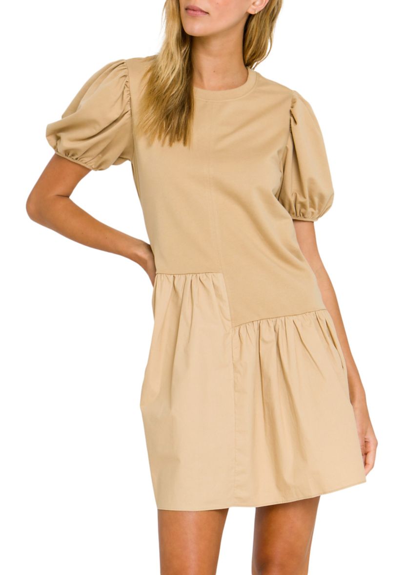 Knit Woven Mixed Dress