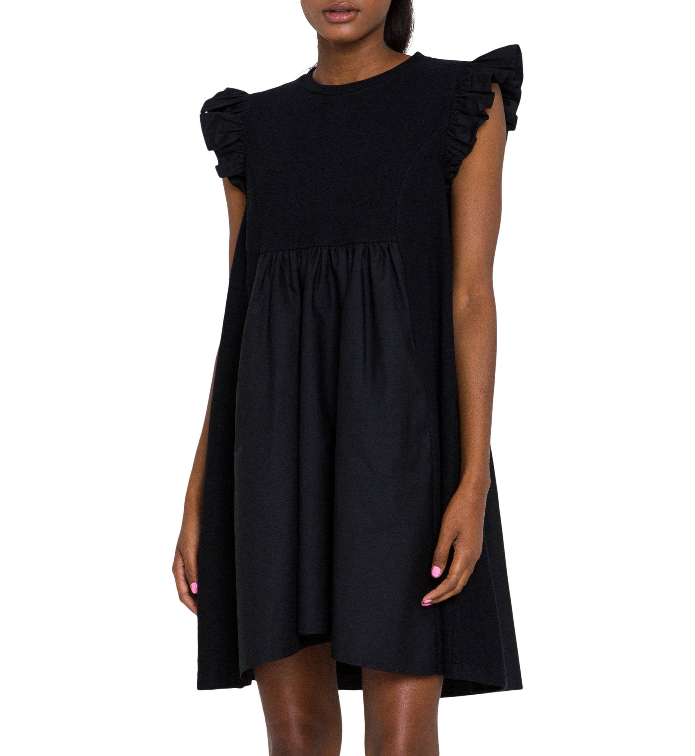 Knit Poplin Mixed Dress