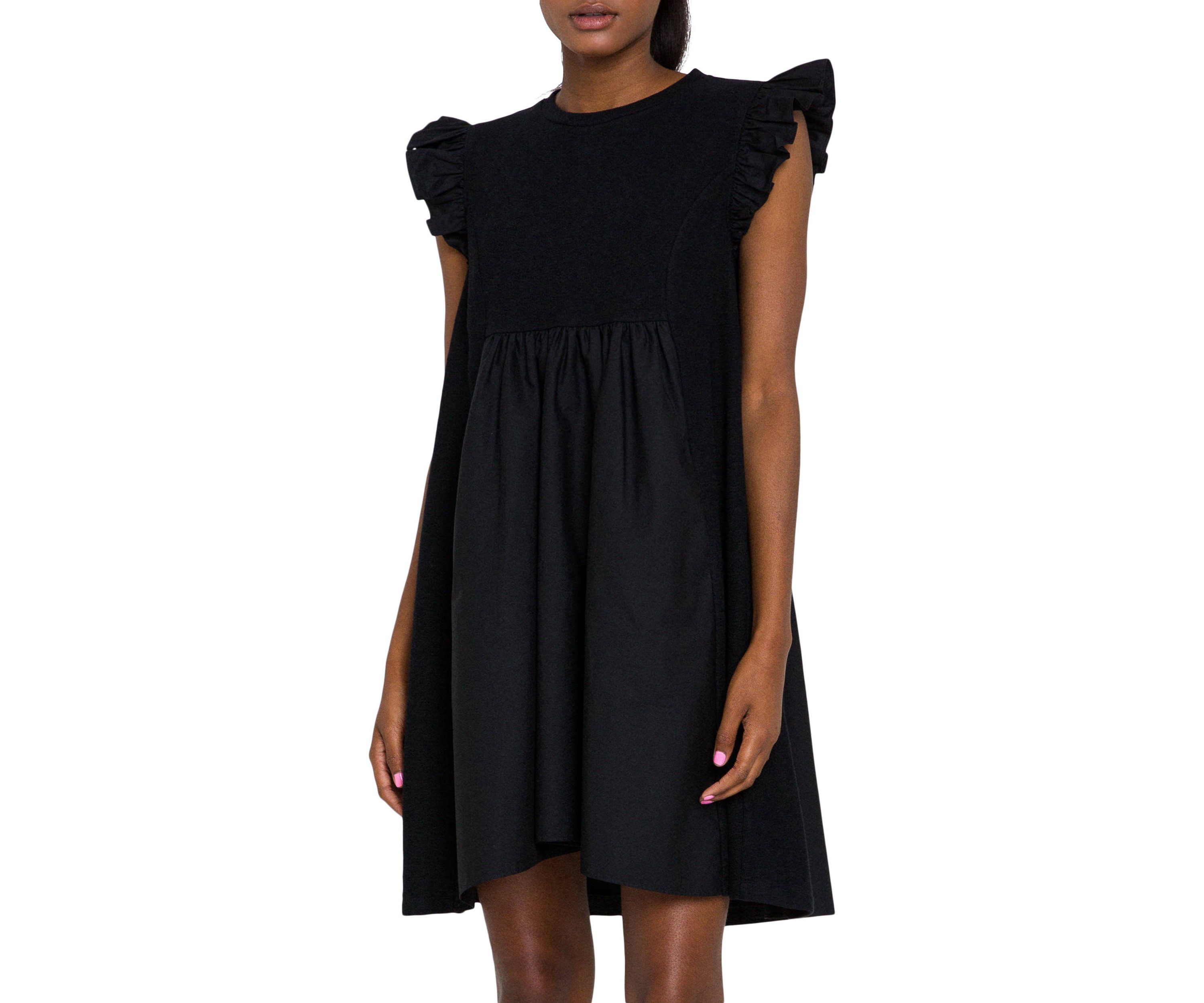 Knit Poplin Mixed Dress