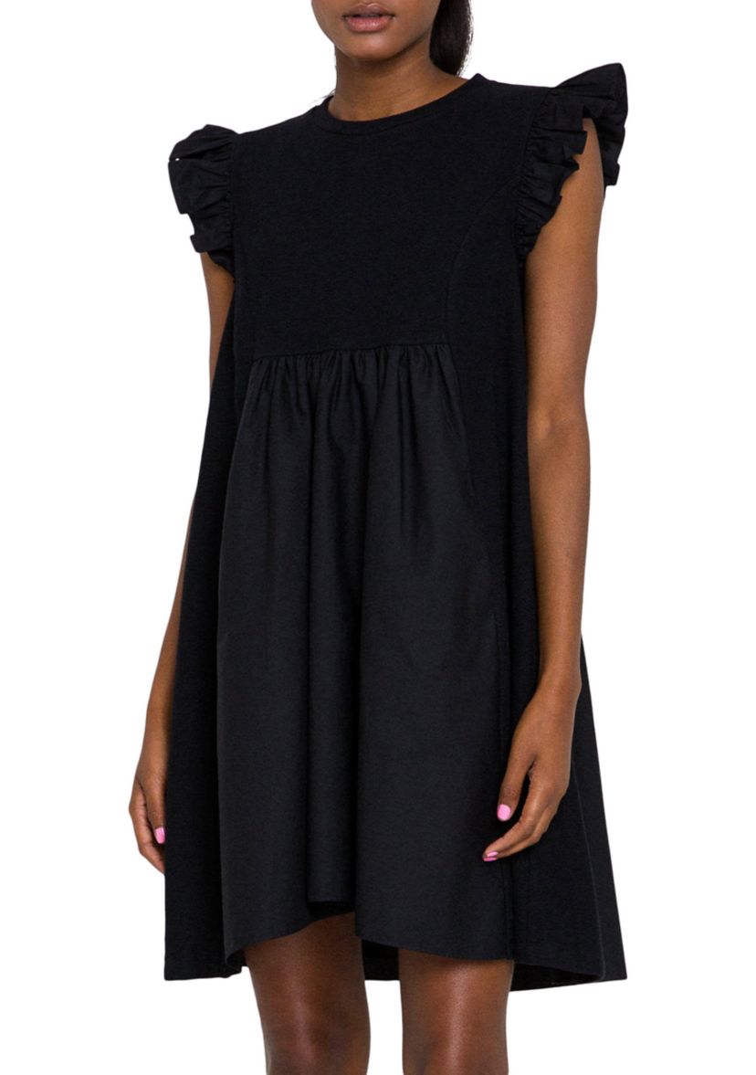 Knit Poplin Mixed Dress