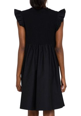 Knit Poplin Dress