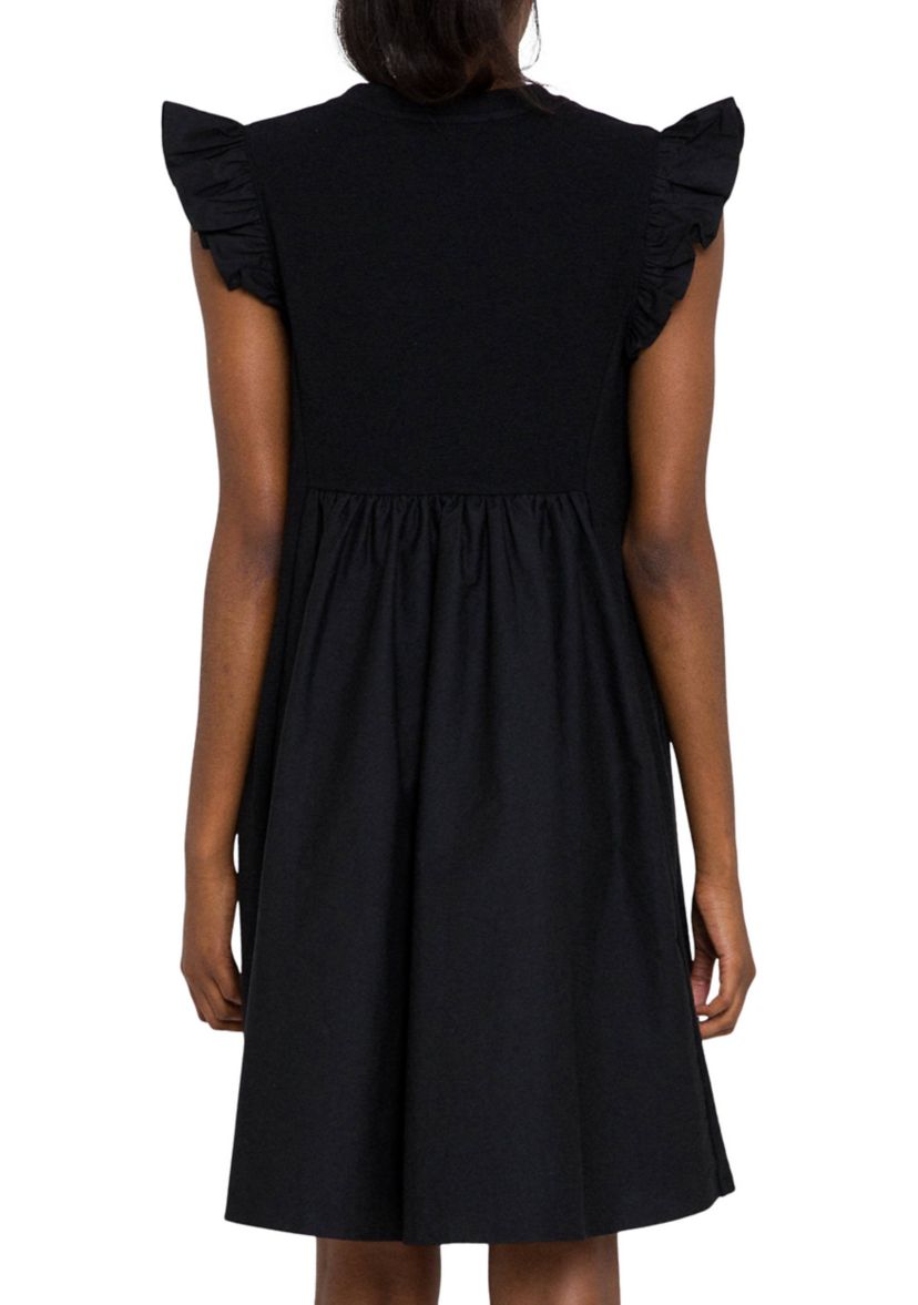 Knit Poplin Mixed Dress