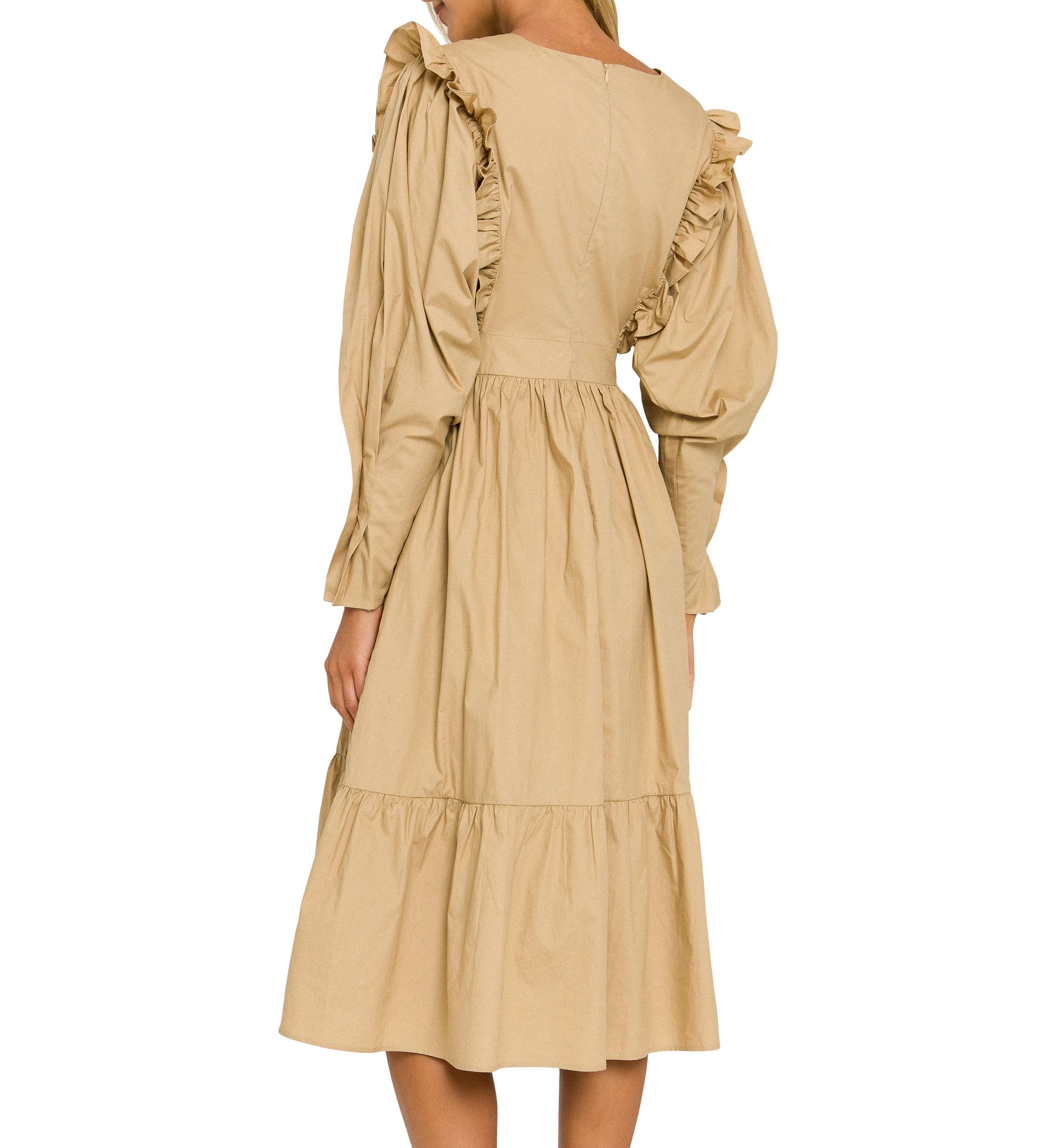 Ruffle Detail Tiered Midi Dress