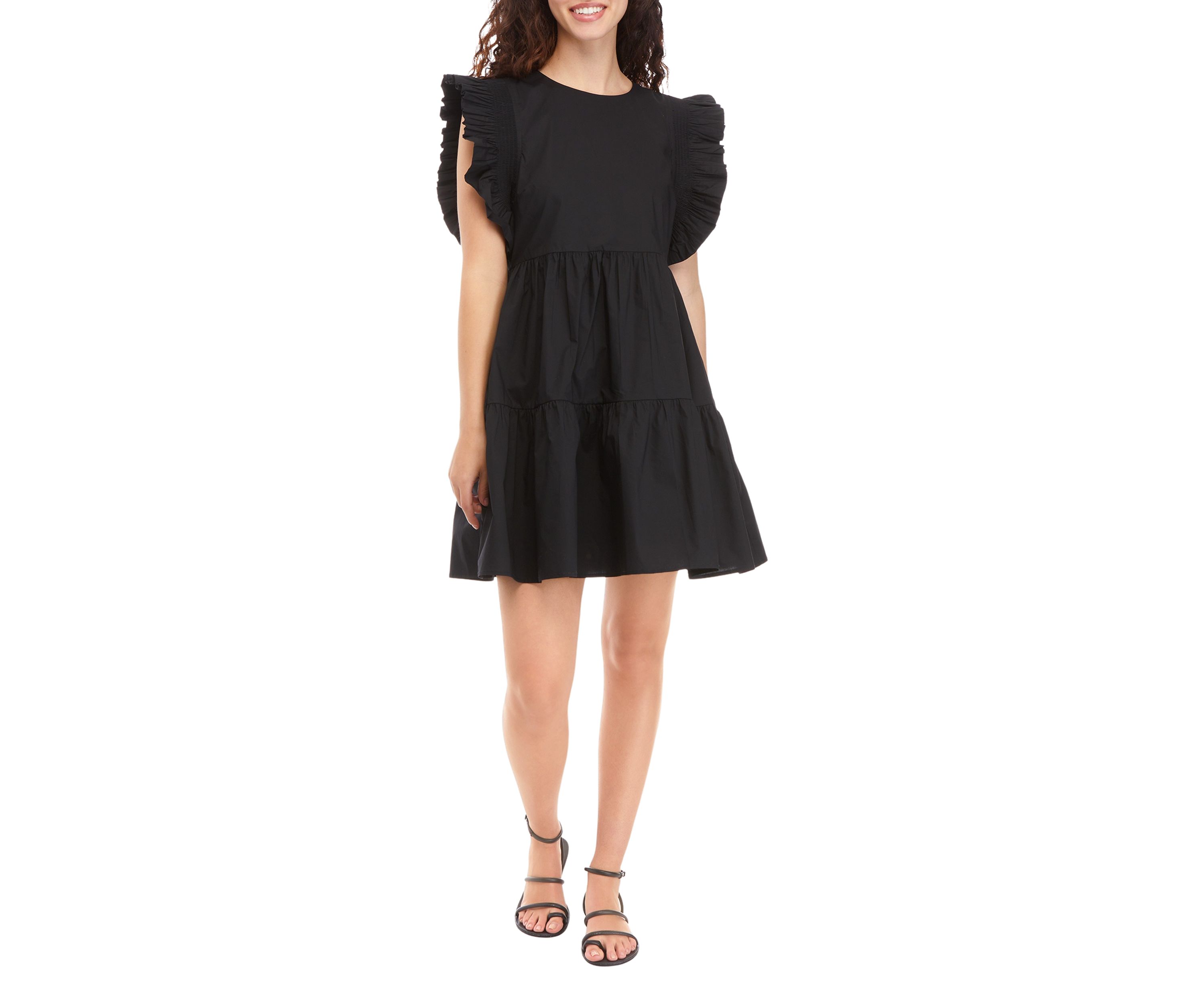 Womens Flutter Tiered Dress