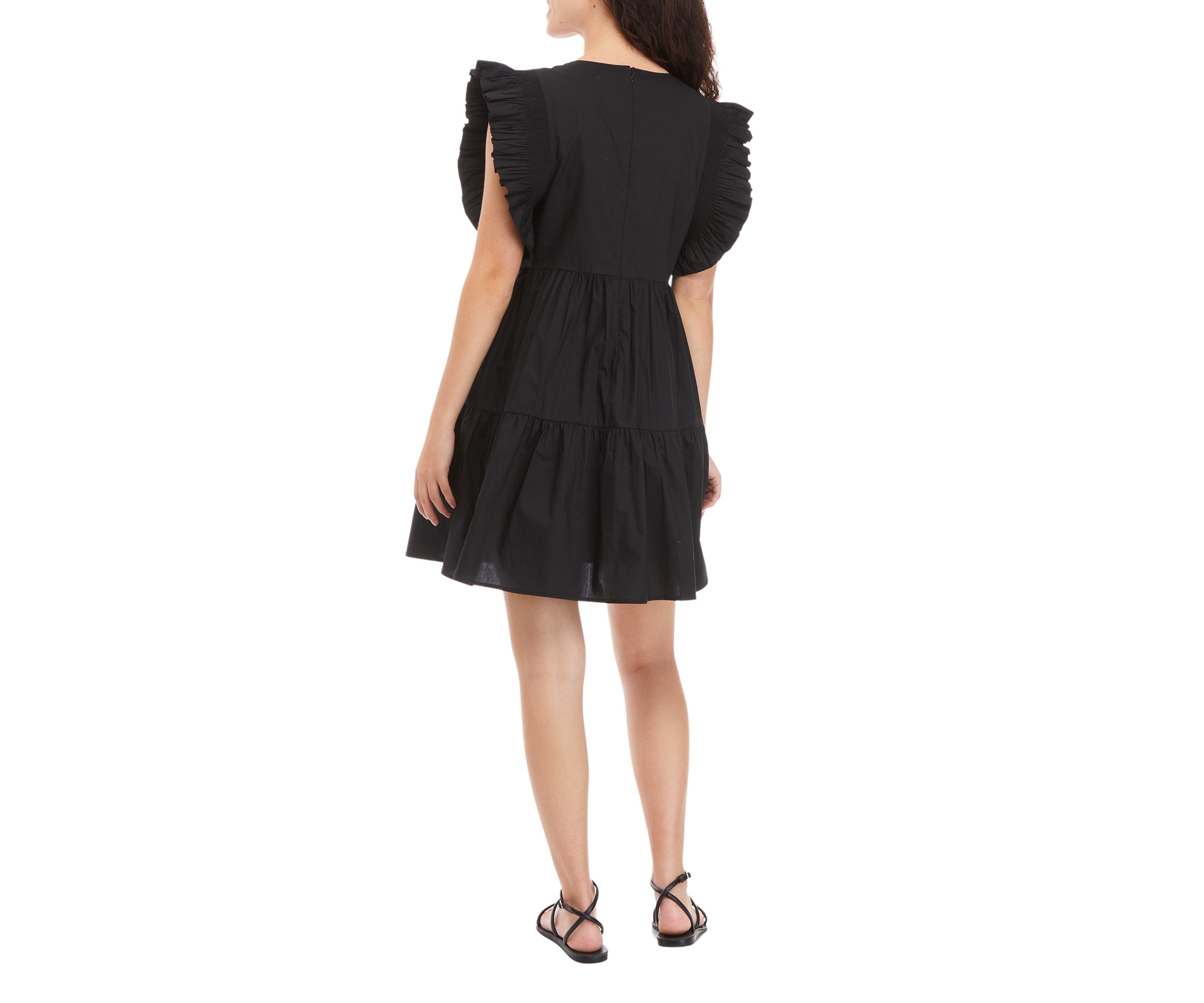 Womens Flutter Tiered Dress