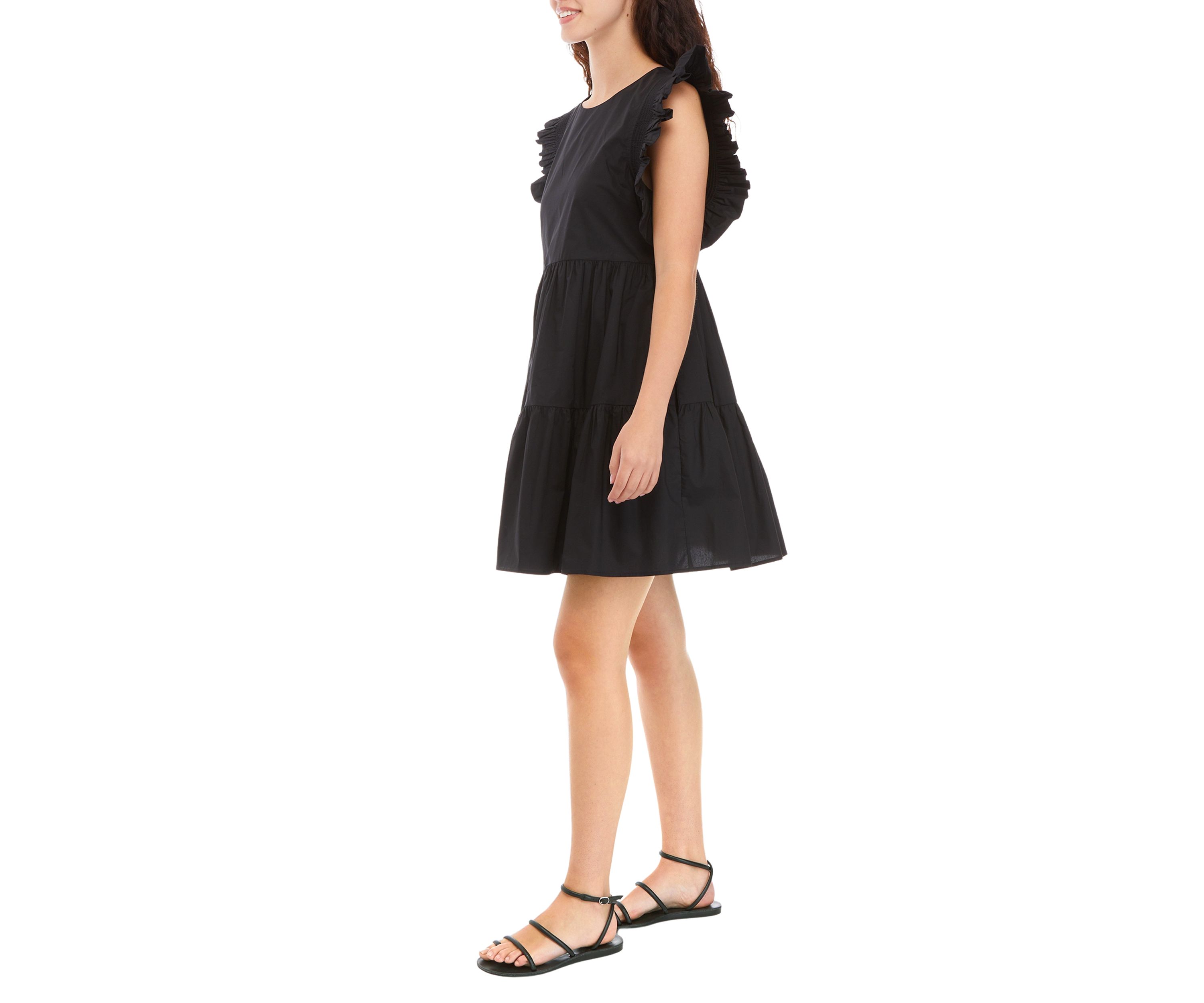 Womens Flutter Tiered Dress