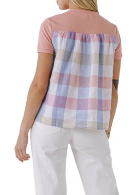 Gingham Combo Top