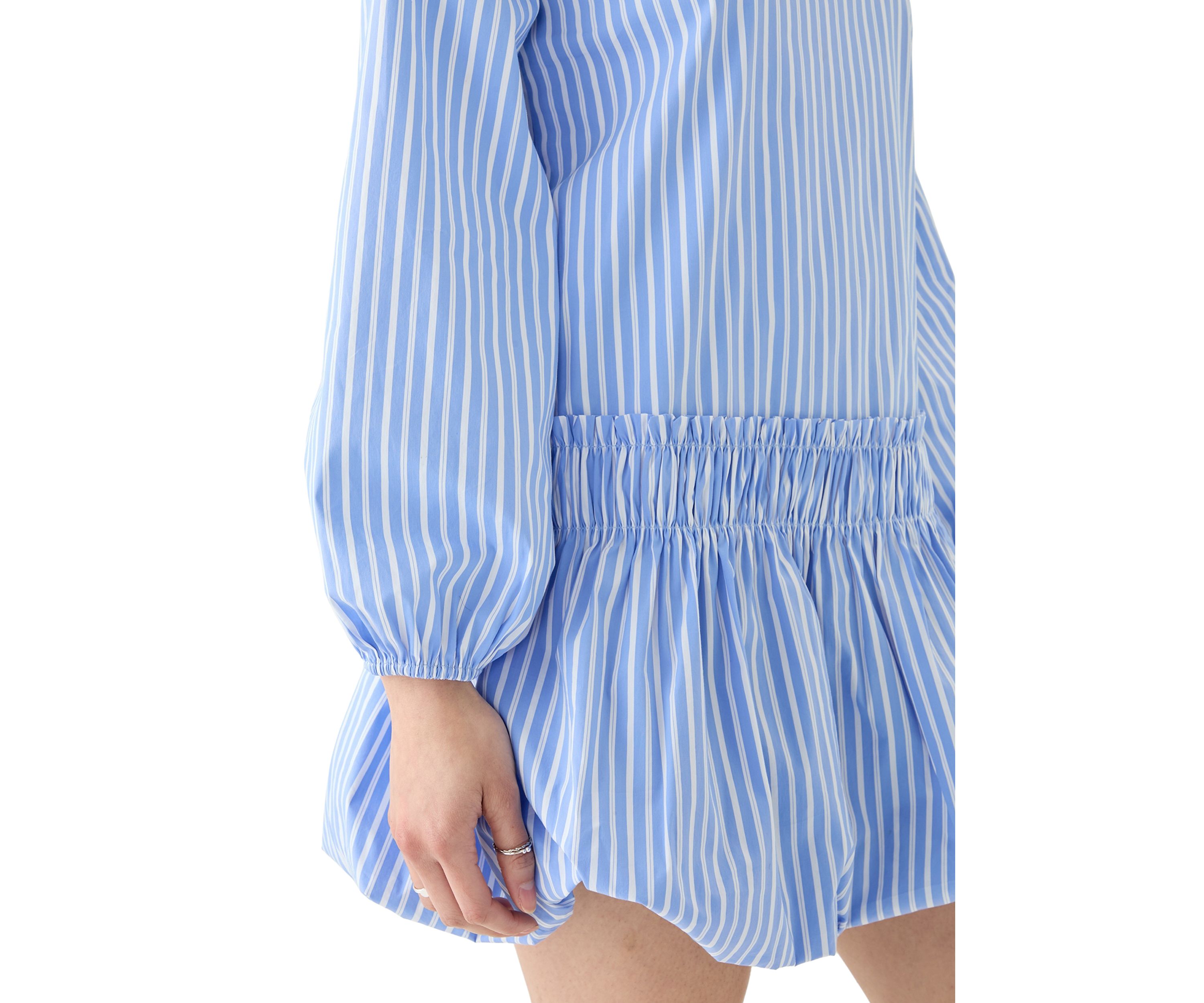 Womens Stripe Balloon Mini Dress