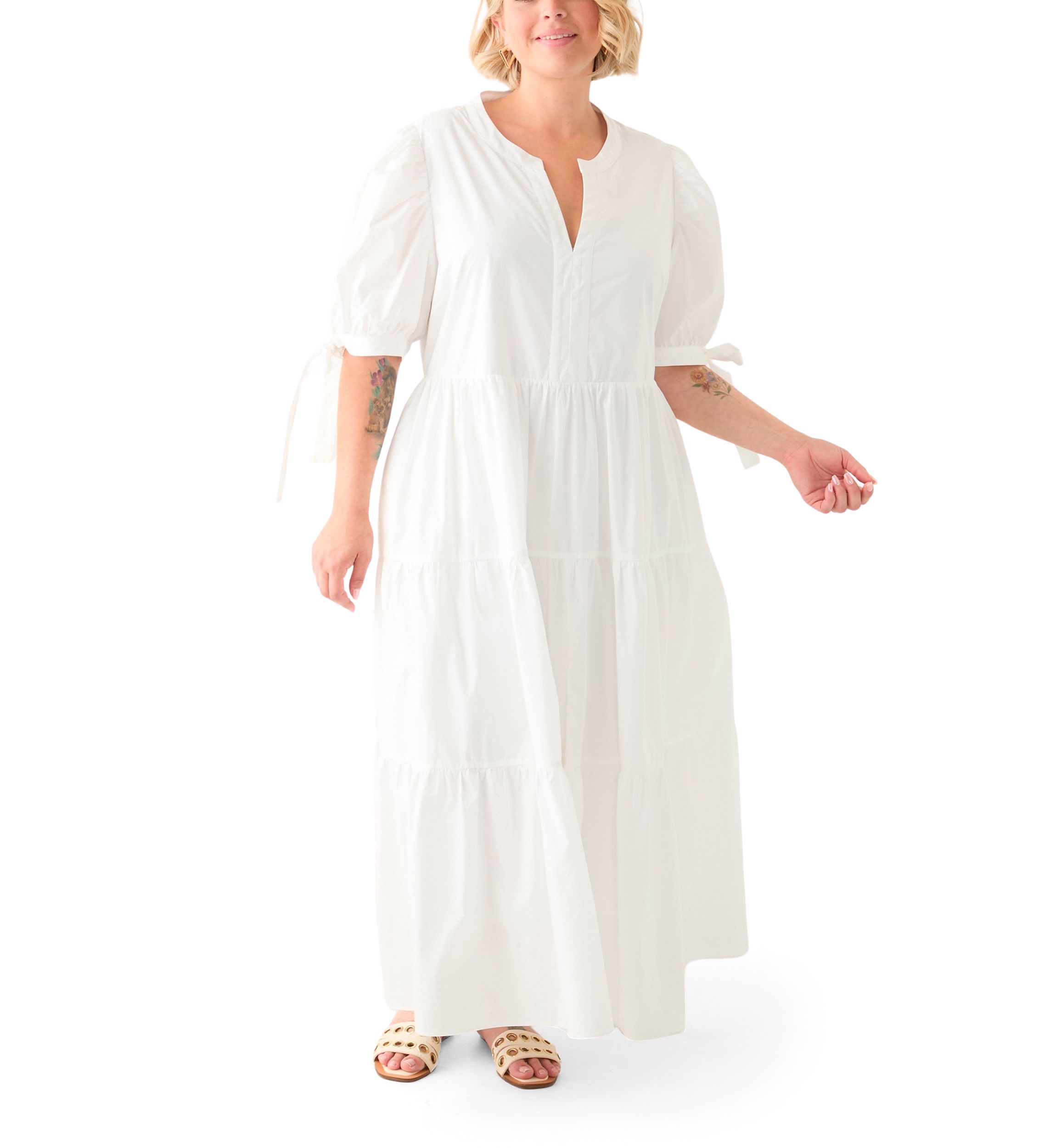 Plus Size Tiered Midi Dress