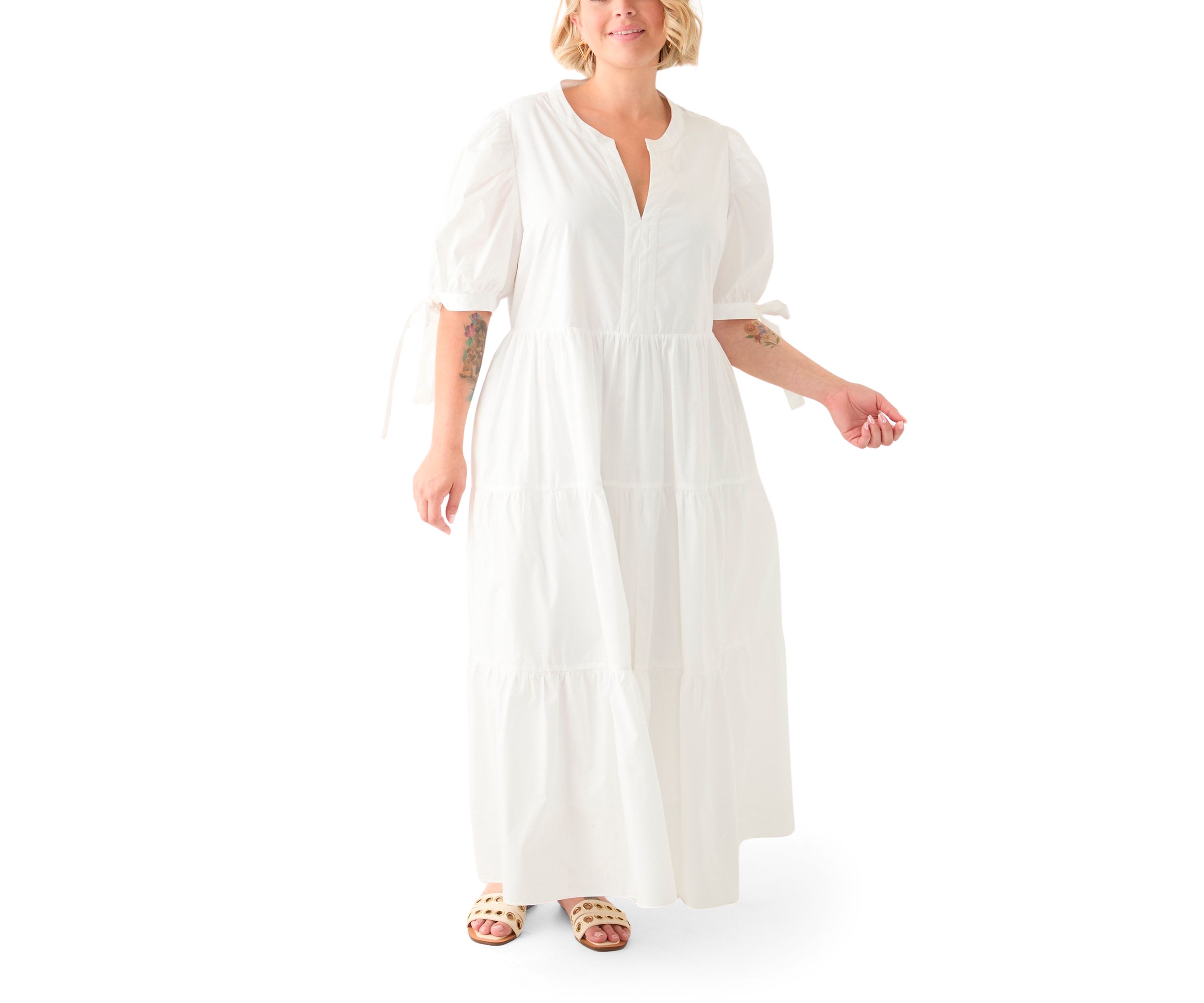 Plus Size Tiered Midi Dress
