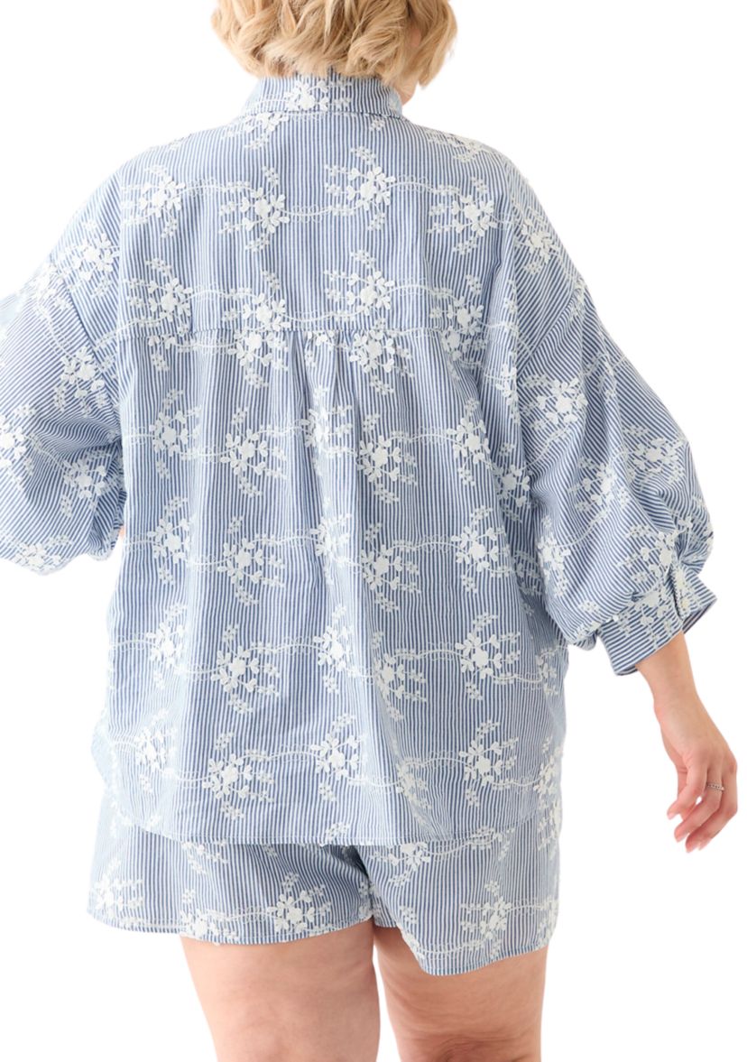 Plus Size Volume Sleeve Shirt 