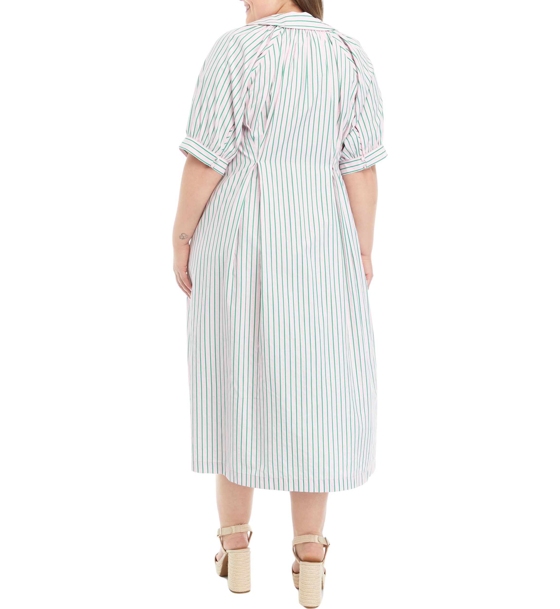 Plus Size Striped Midi Shirtdress