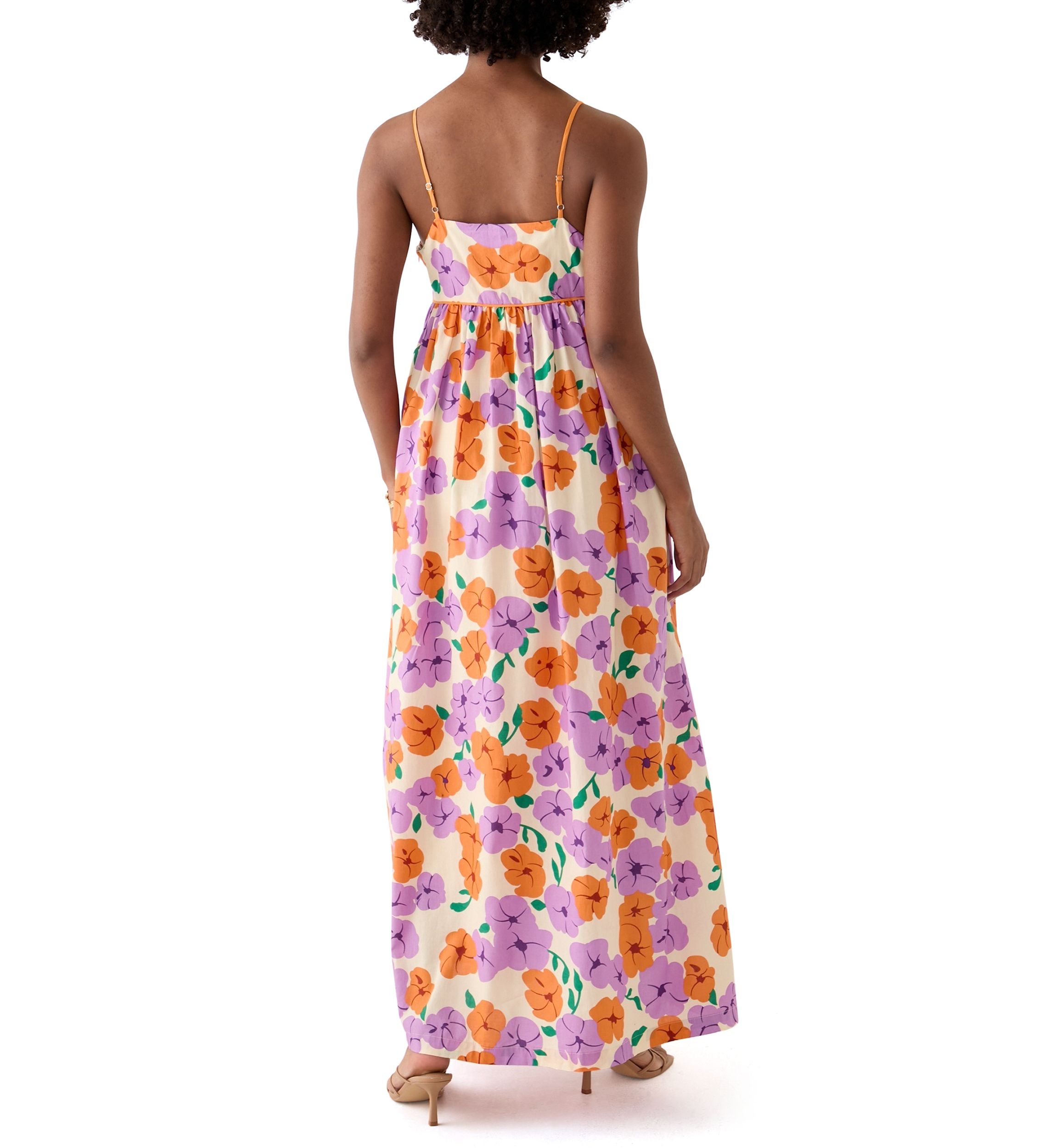 Womens Printed Empire Waist Maxi Dress