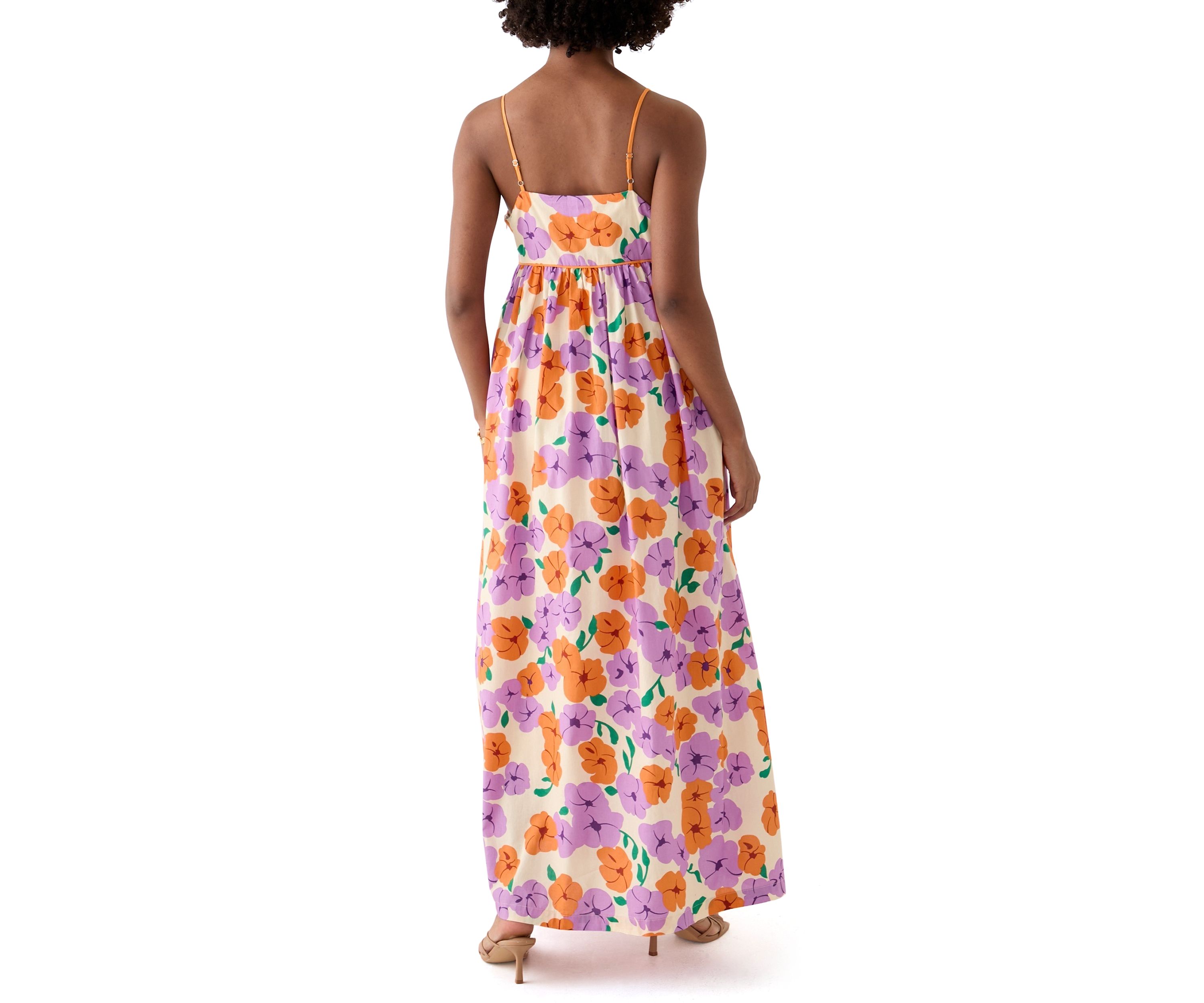 Womens Printed Empire Waist Maxi Dress