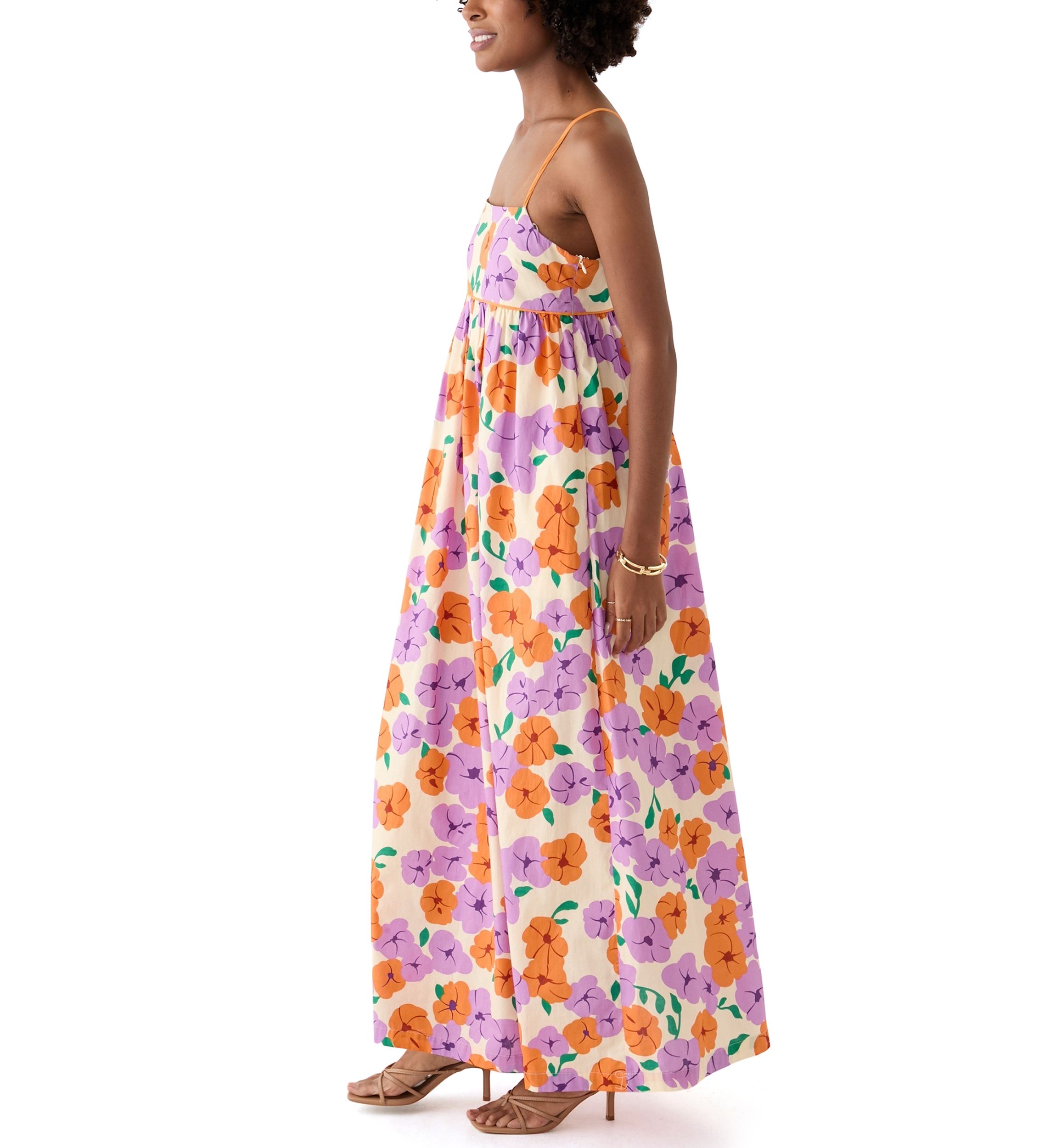 Womens Printed Empire Waist Maxi Dress