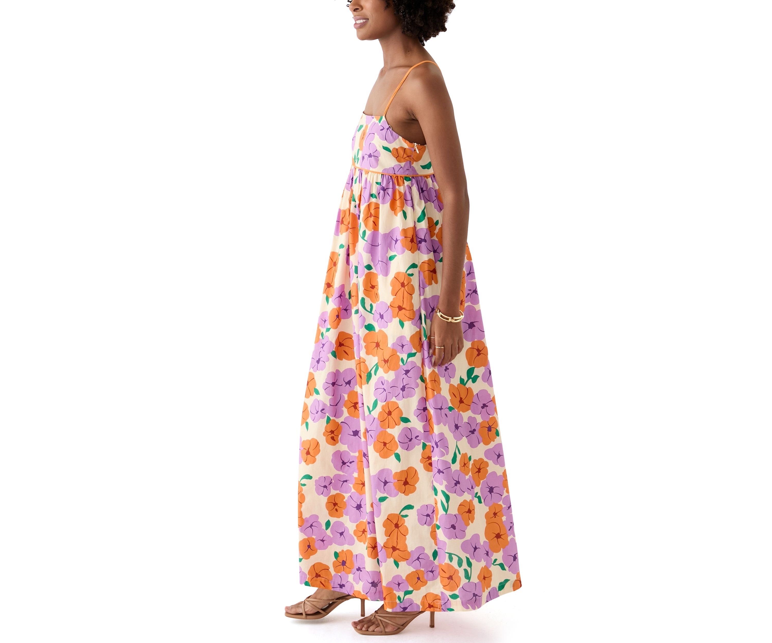 Womens Printed Empire Waist Maxi Dress