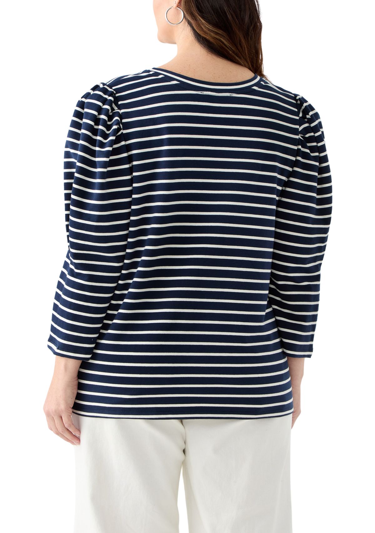 Plus Size Stripe Long Sleeve T-Shirt