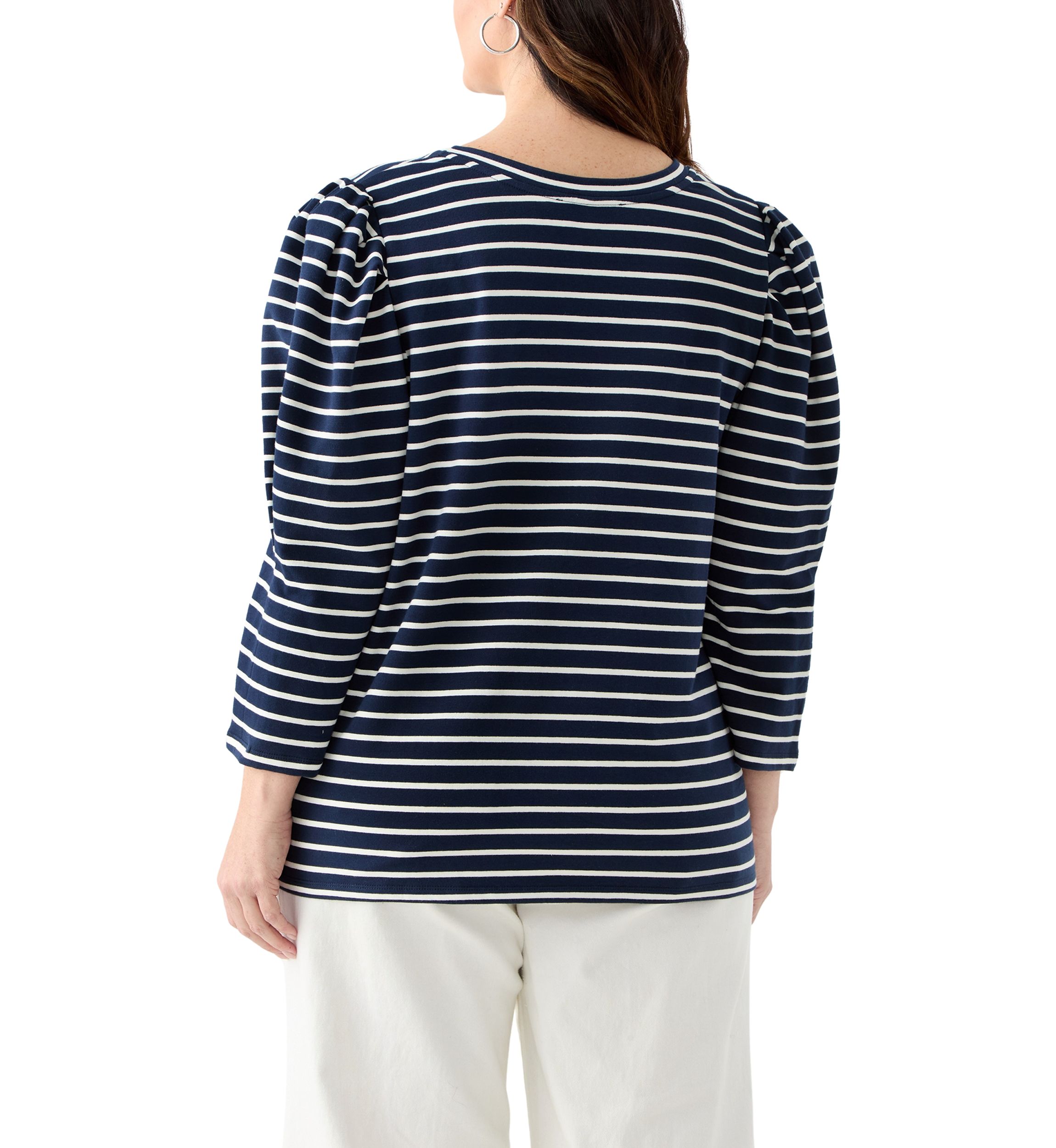 Plus Size Stripe Long Sleeve T-Shirt