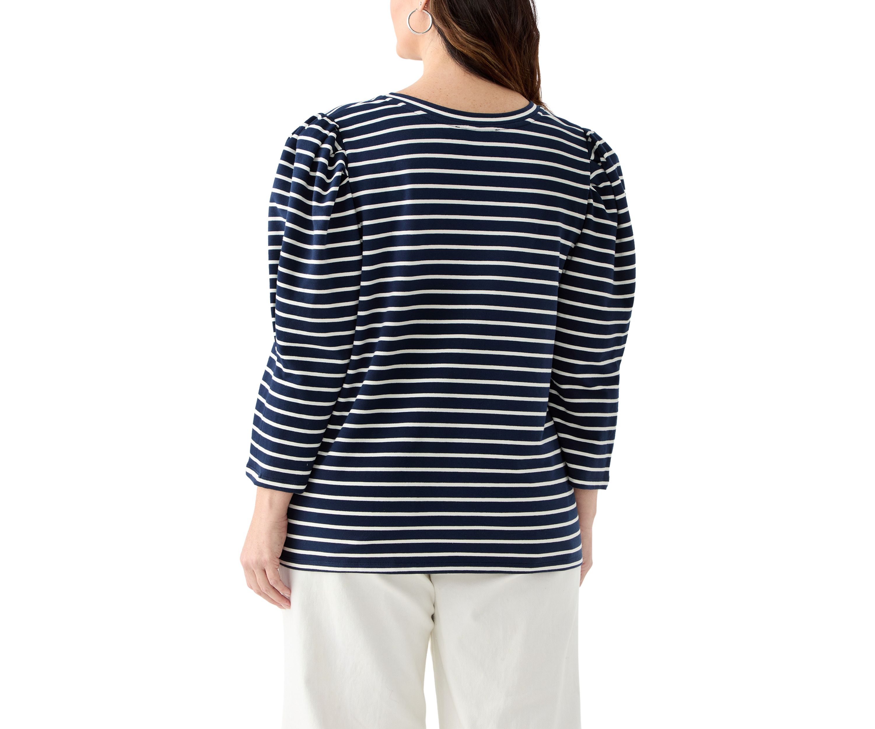 Plus Size Stripe Long Sleeve T-Shirt