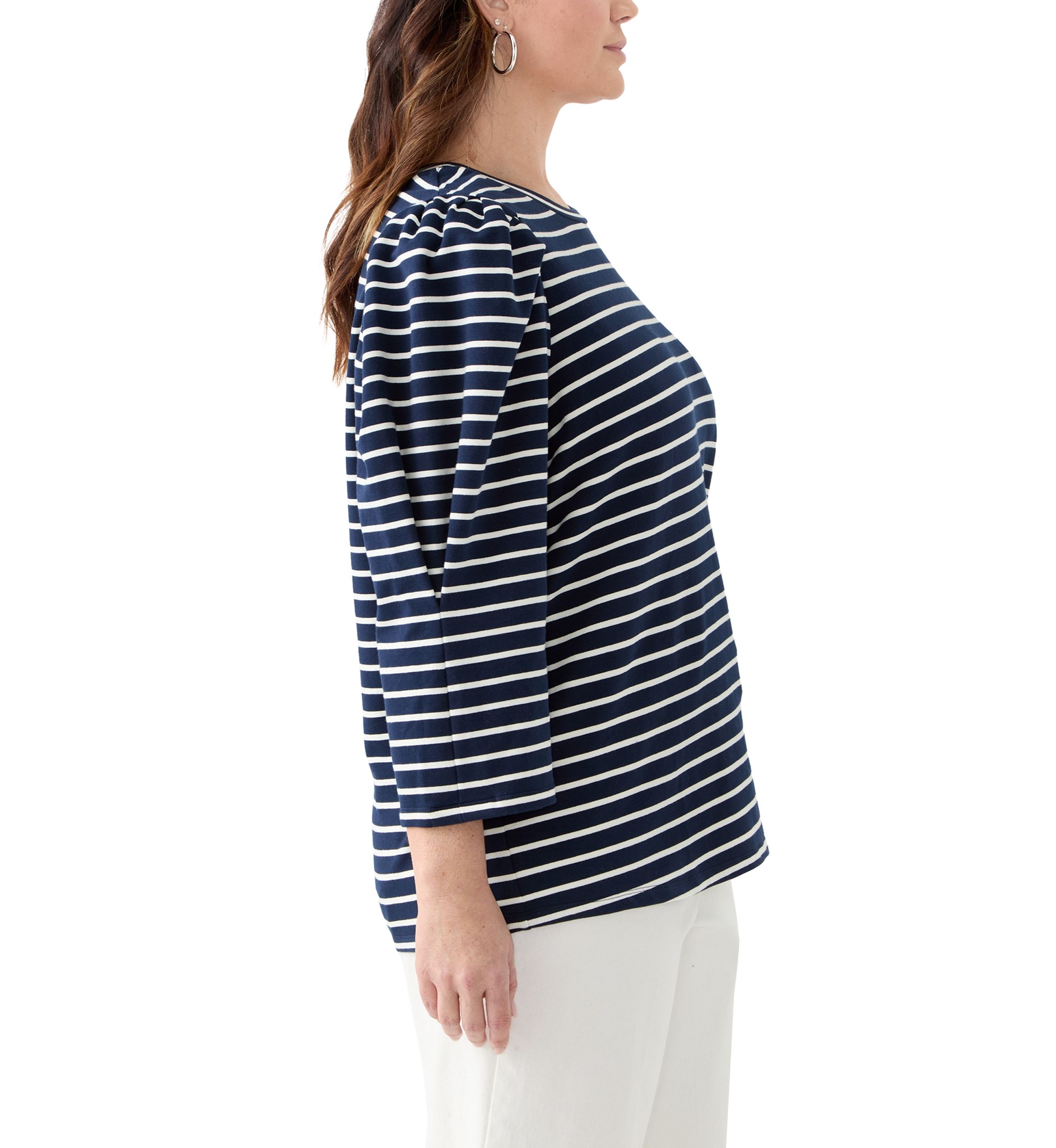 Plus Size Stripe Long Sleeve T-Shirt
