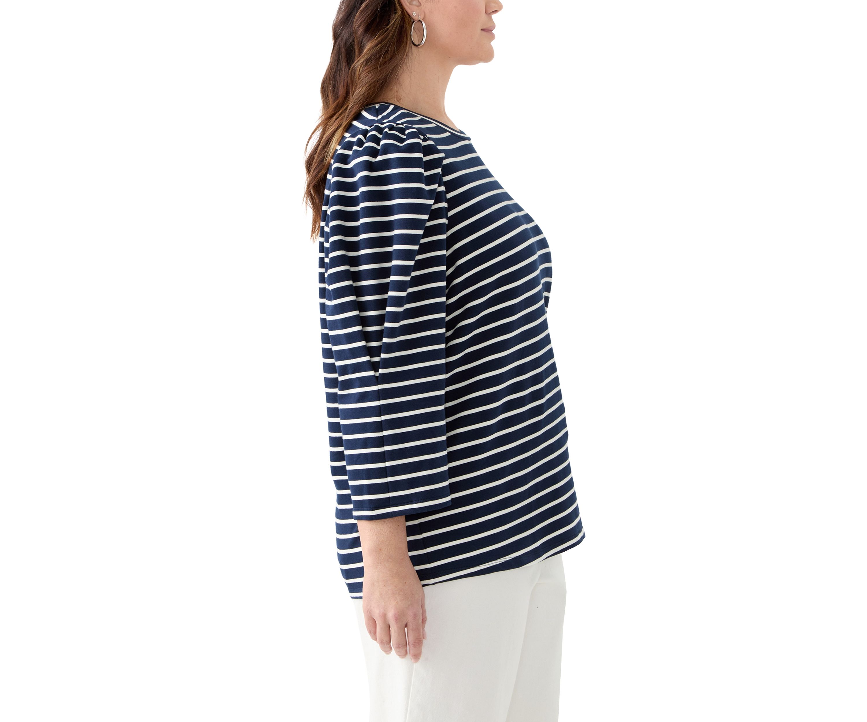 Plus Size Stripe Long Sleeve T-Shirt