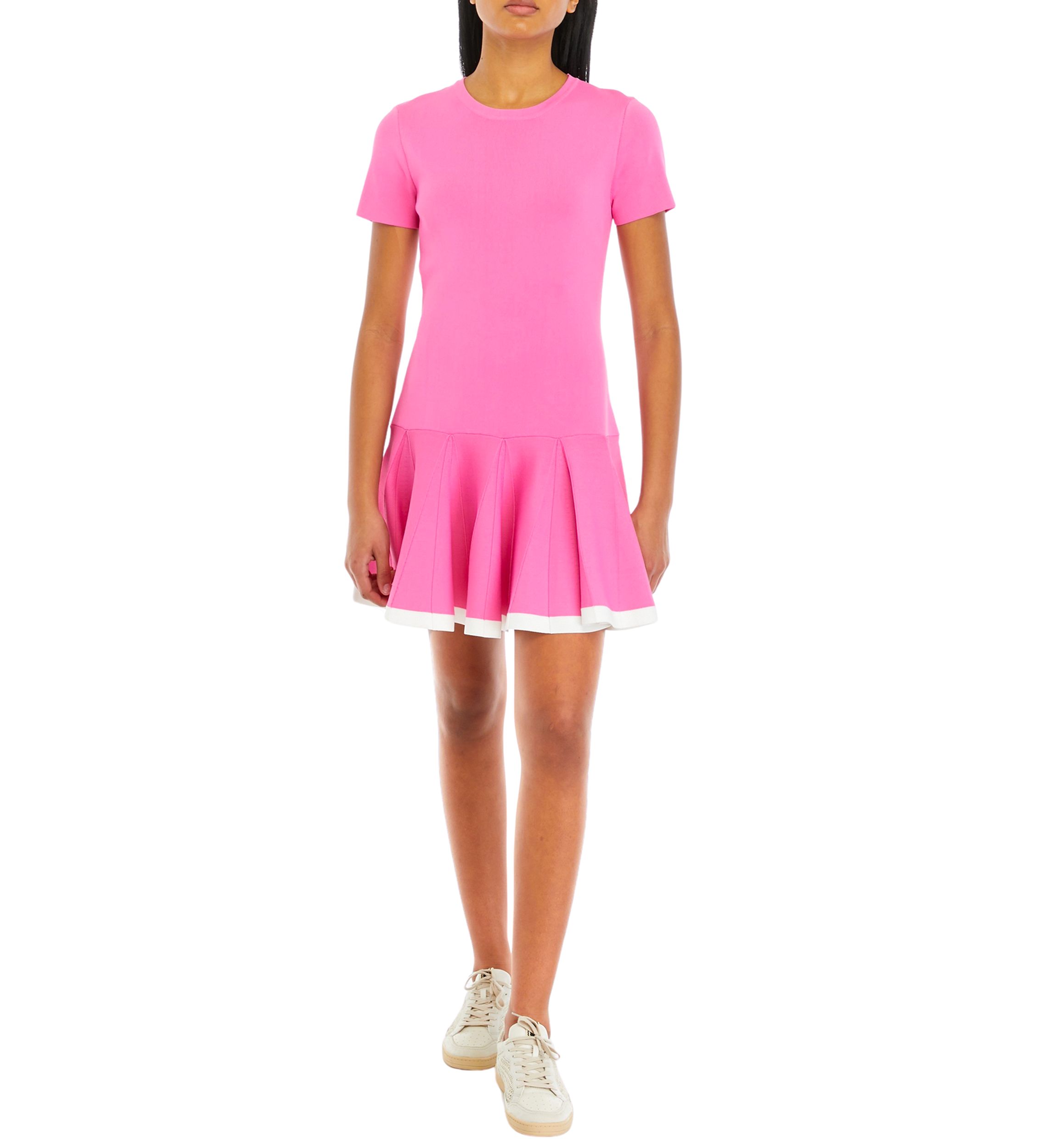 Womens Pleated Mini Knit Dress